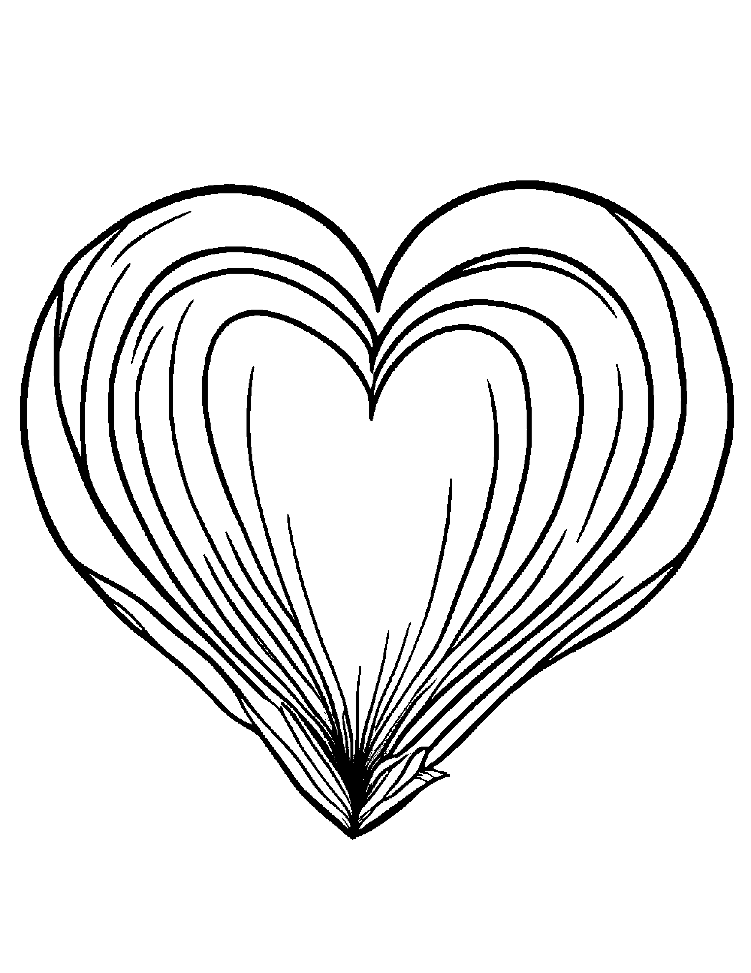 Little Seashell Hugging A Heart Coloring Page (Free Printable PDF)