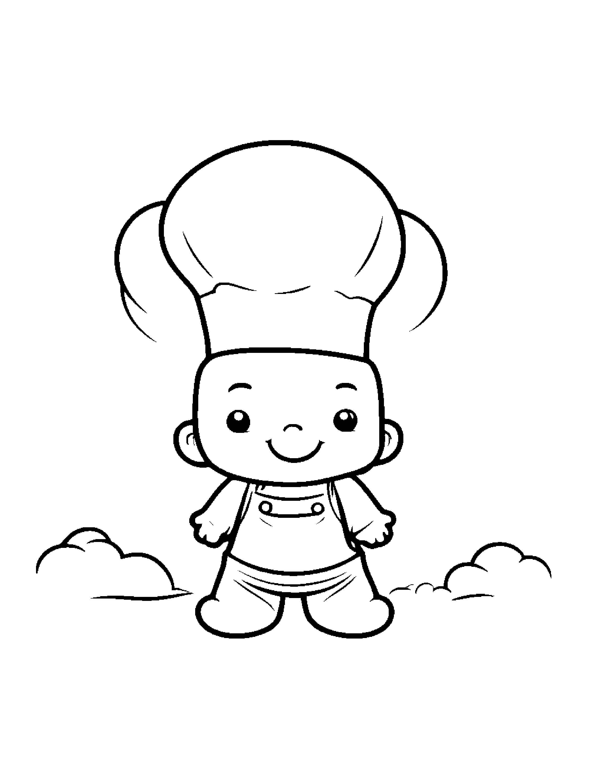 Baby Chef Hat With A Kite #2 Coloring Page (Free Printable PDF)