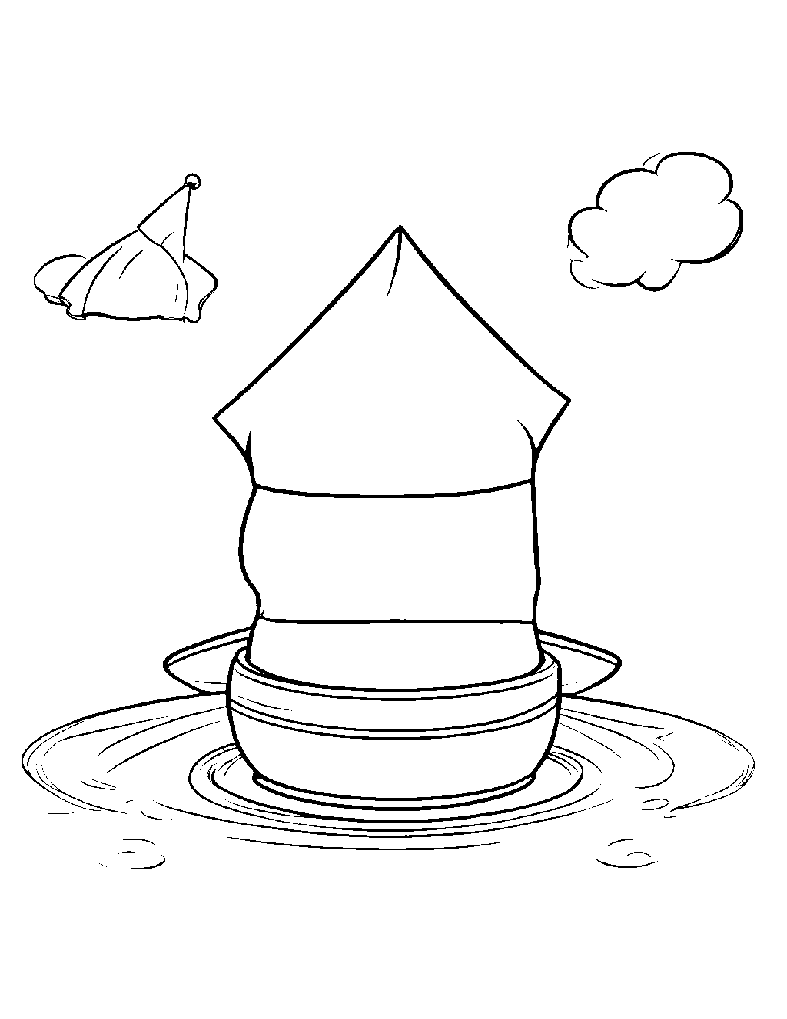 Baby Chef Hat With A Kite Coloring Page (Free Printable PDF)