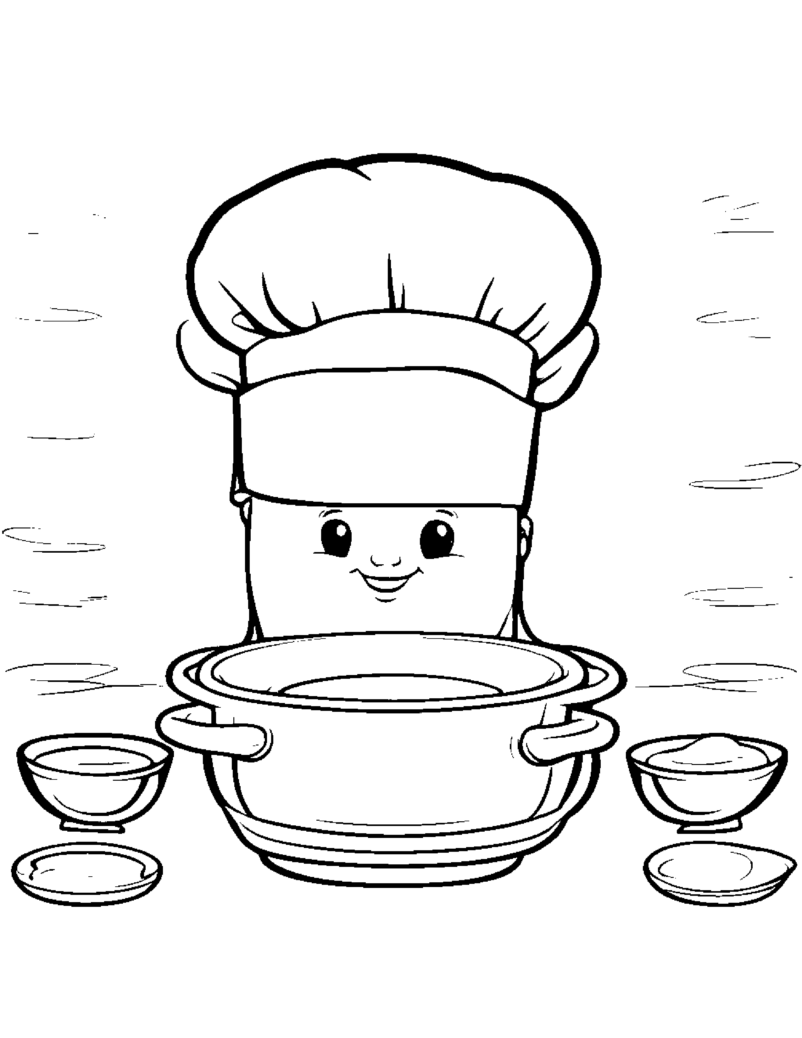 Baby Chef Hat Coloring Page (Free Printable PDF)