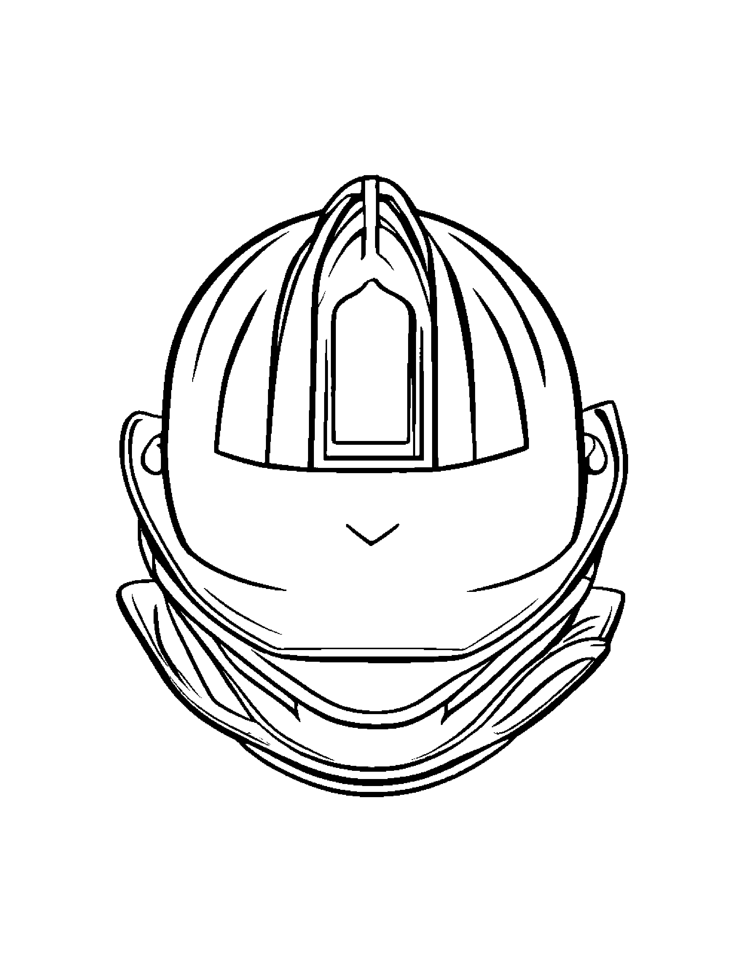 Gentle Firefighter Helmet Hugging A Heart Coloring Page (Free Printable PDF)