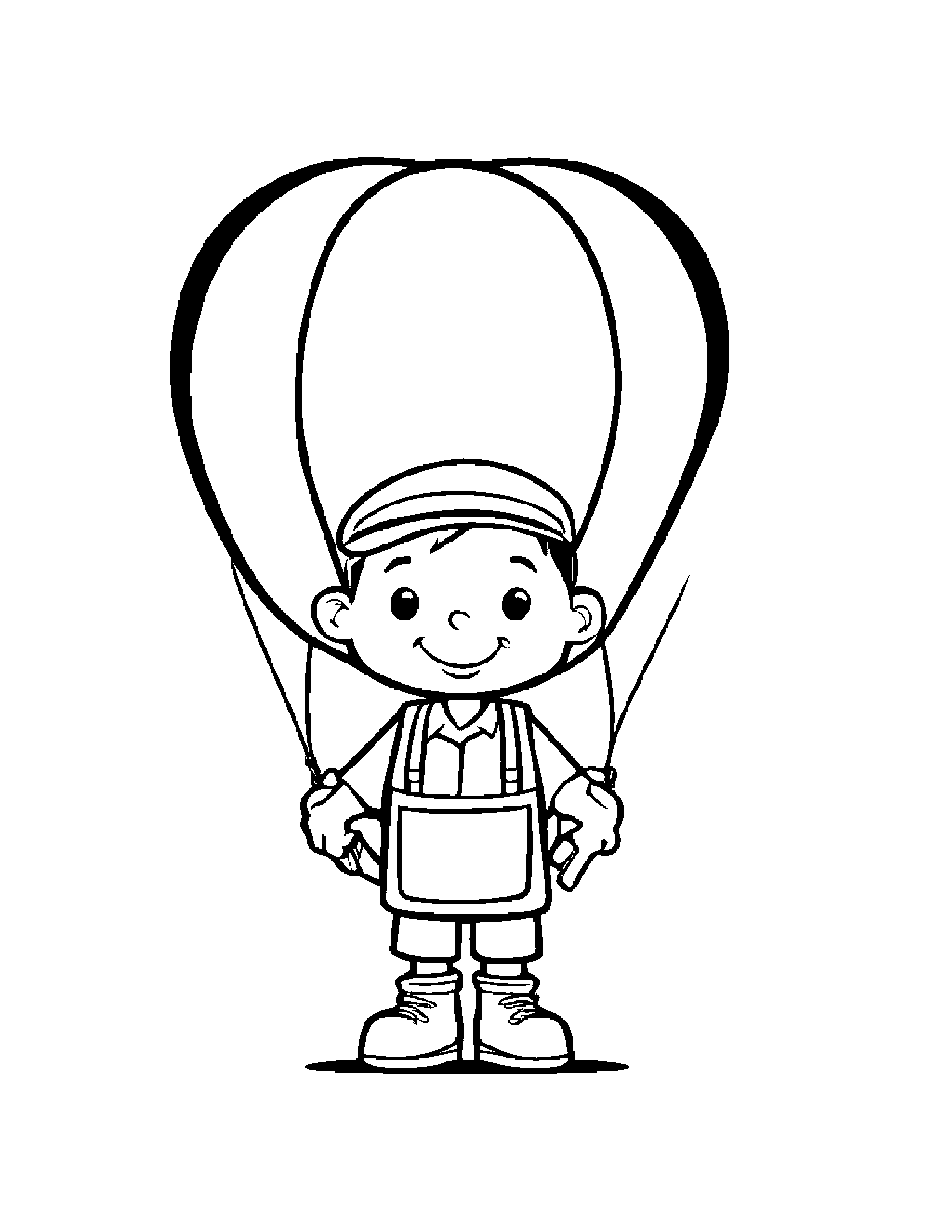 Little Mail Carrier Bag With Balloon #2 Coloring Page (Free Printable PDF)