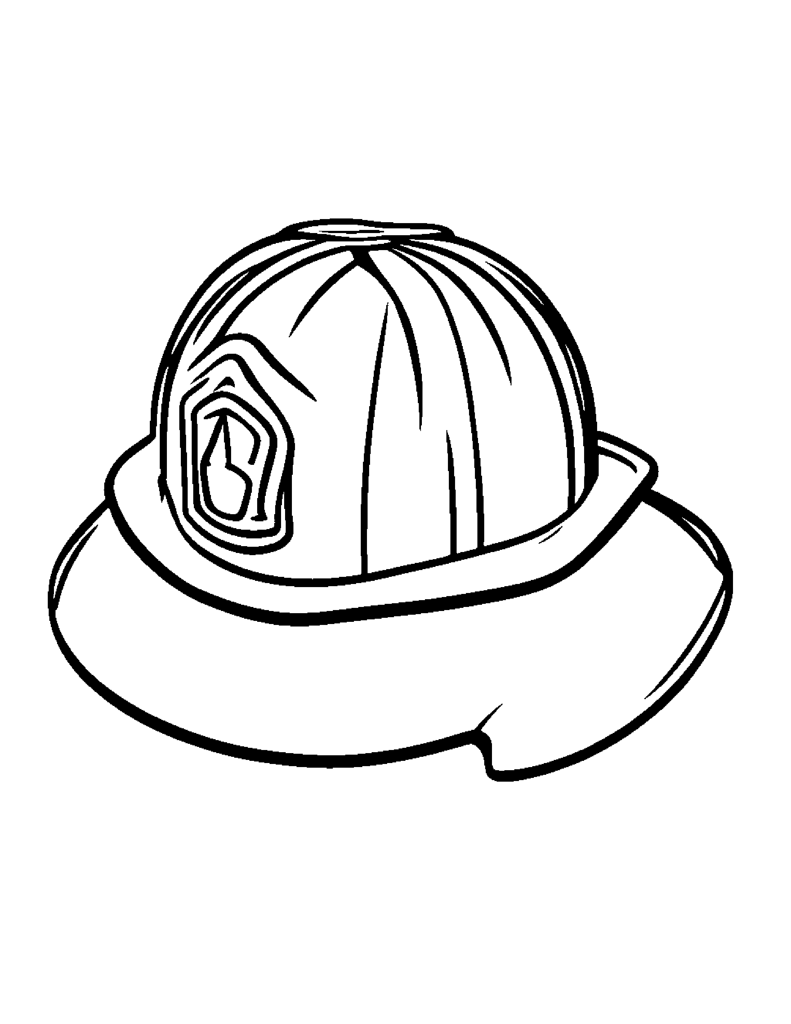 Tiny Firefighter Helmet #2 Coloring Page (Free Printable PDF)