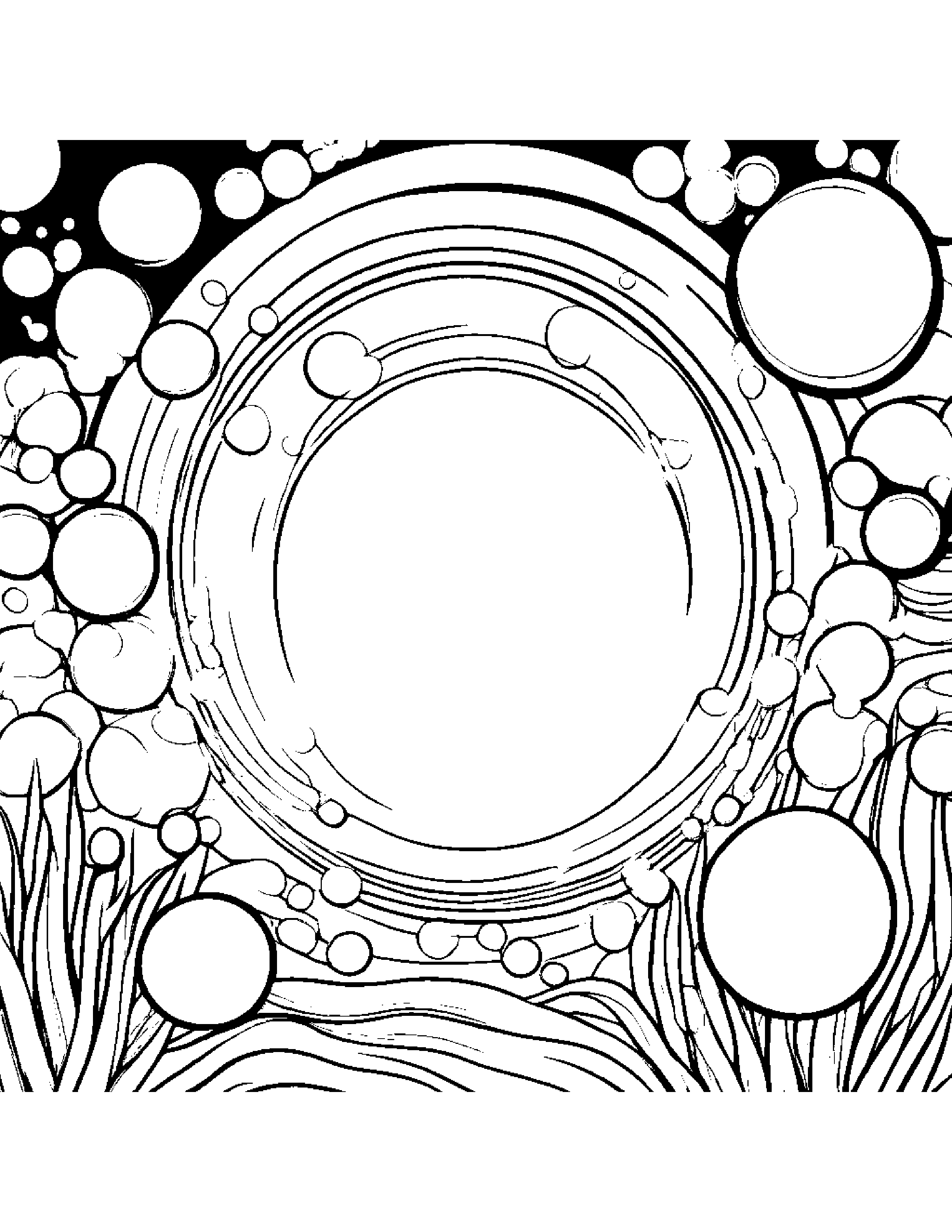 Sun Blowing Bubbles Coloring Page (Free Printable PDF)