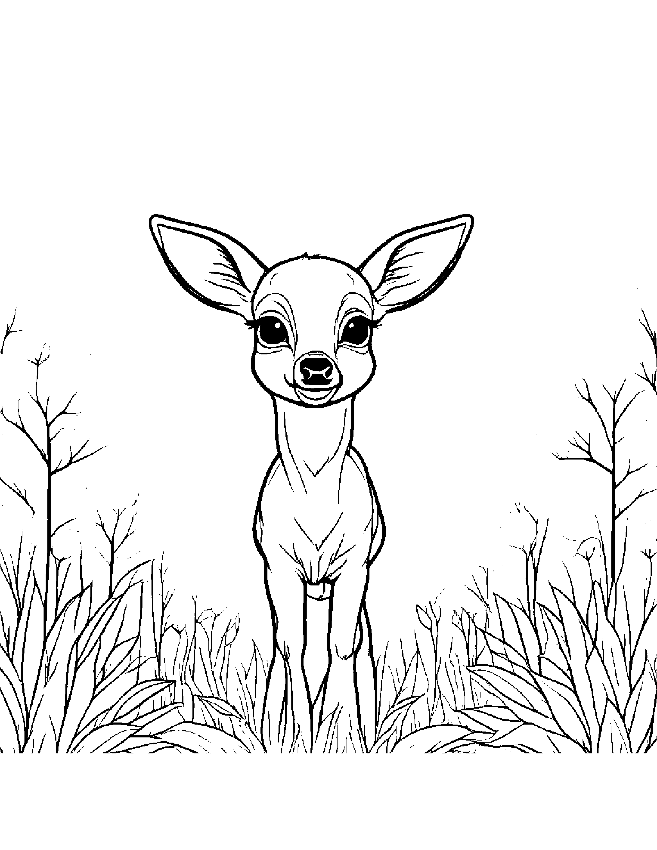 Deer Fawn With Balloon Coloring Page (Free Printable PDF)
