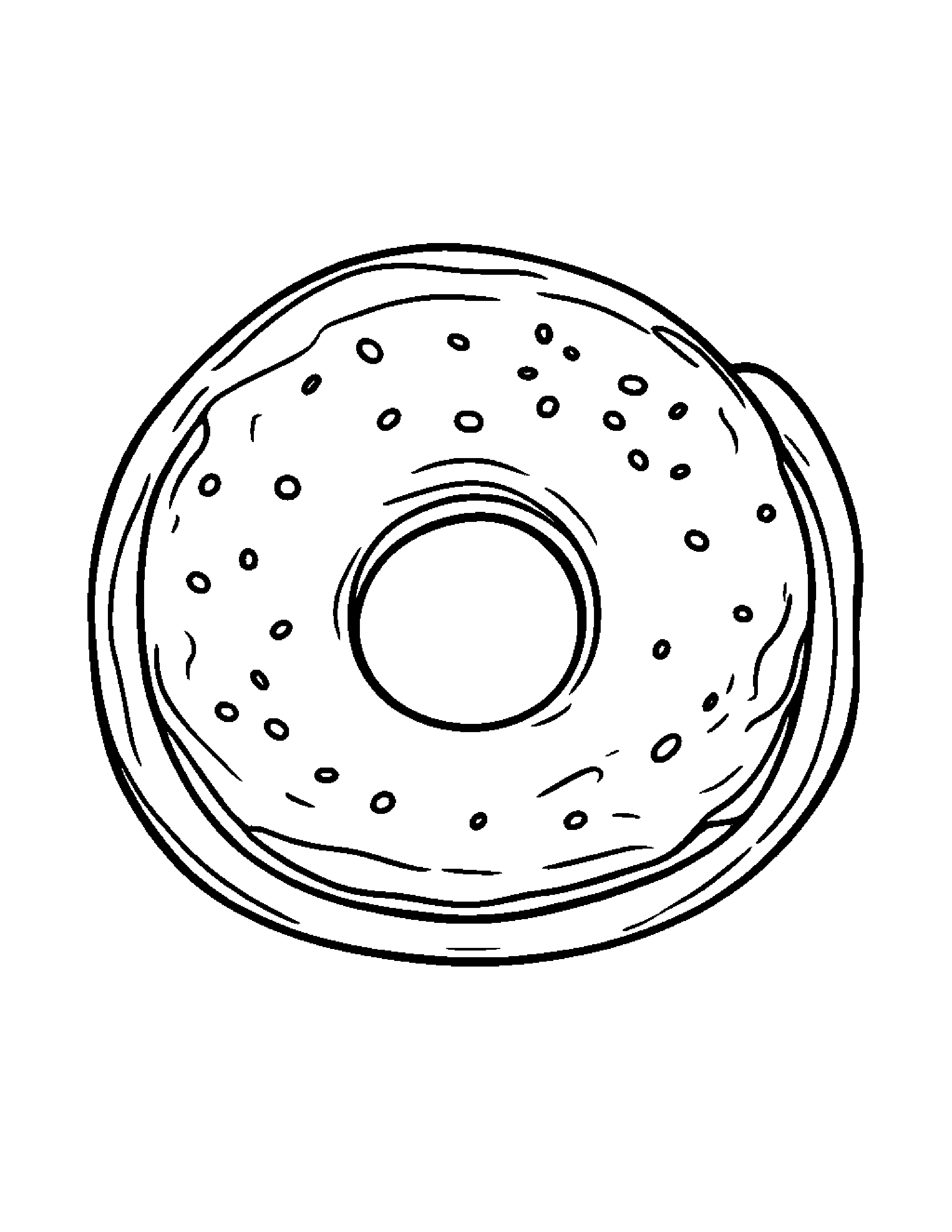 Happy Donut #2 Coloring Page (Free Printable PDF)