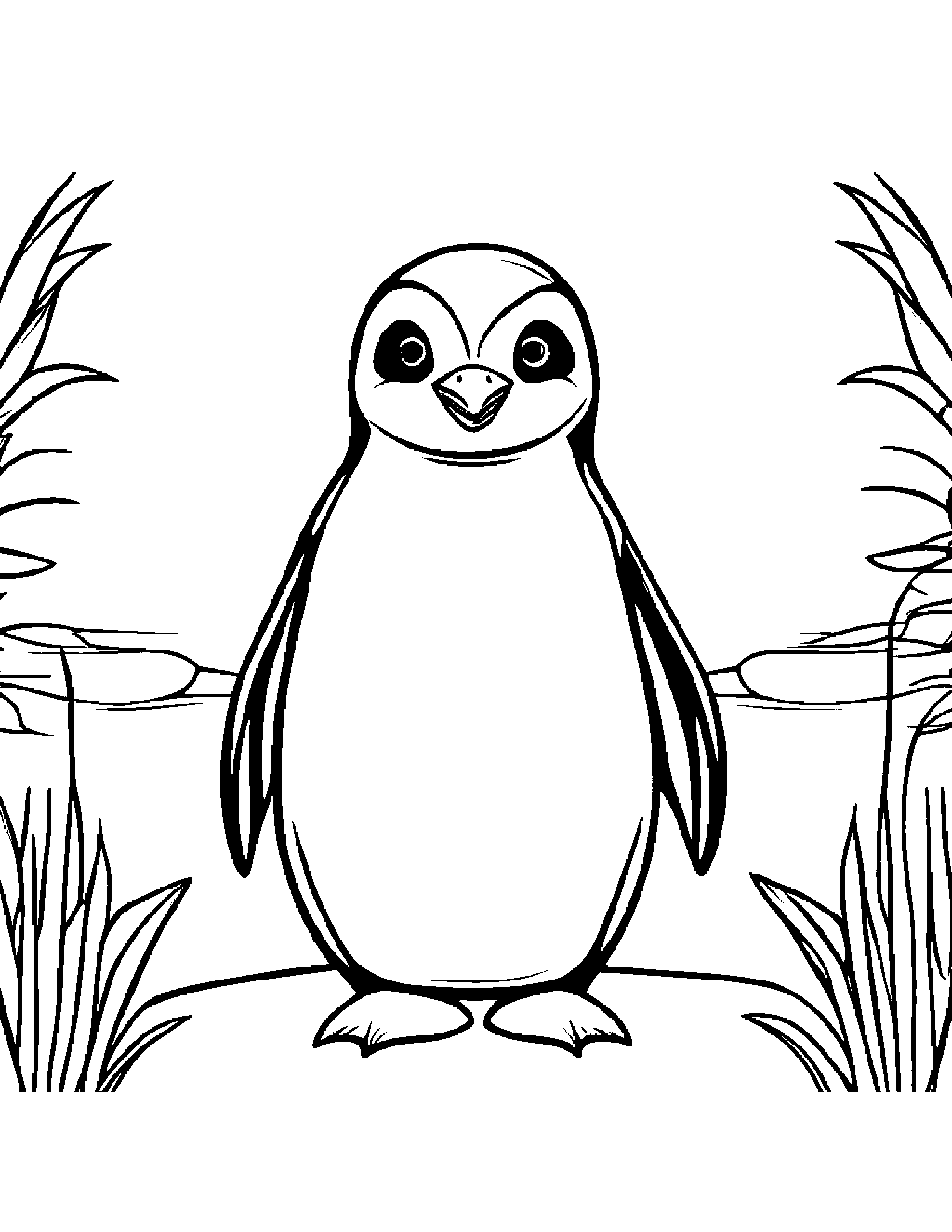 Happy Penguin Coloring Page (Free Printable PDF)