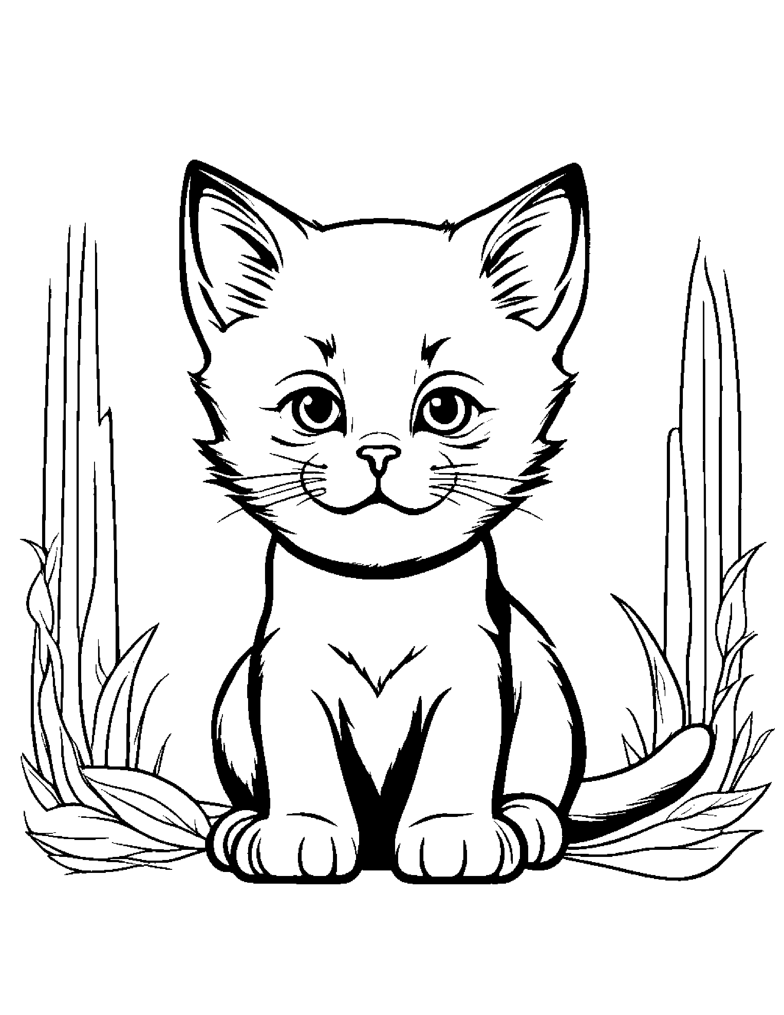 Kitten #2 Coloring Page (Free Printable PDF)