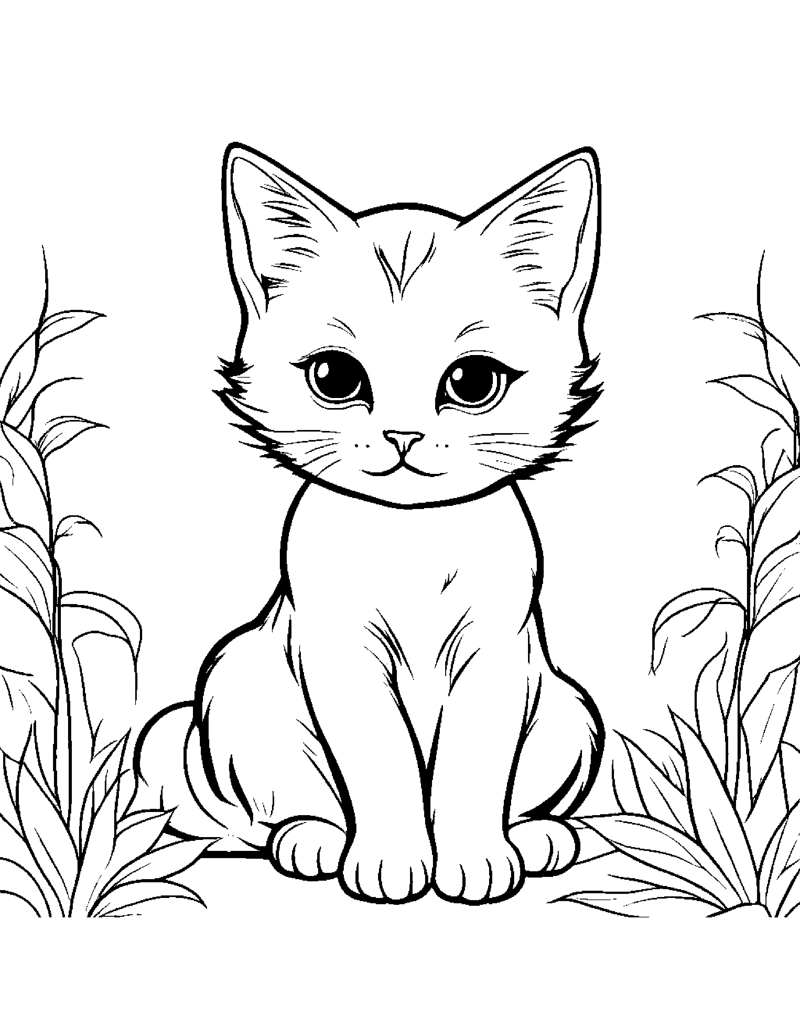 Kitten Coloring Page (Free Printable PDF)