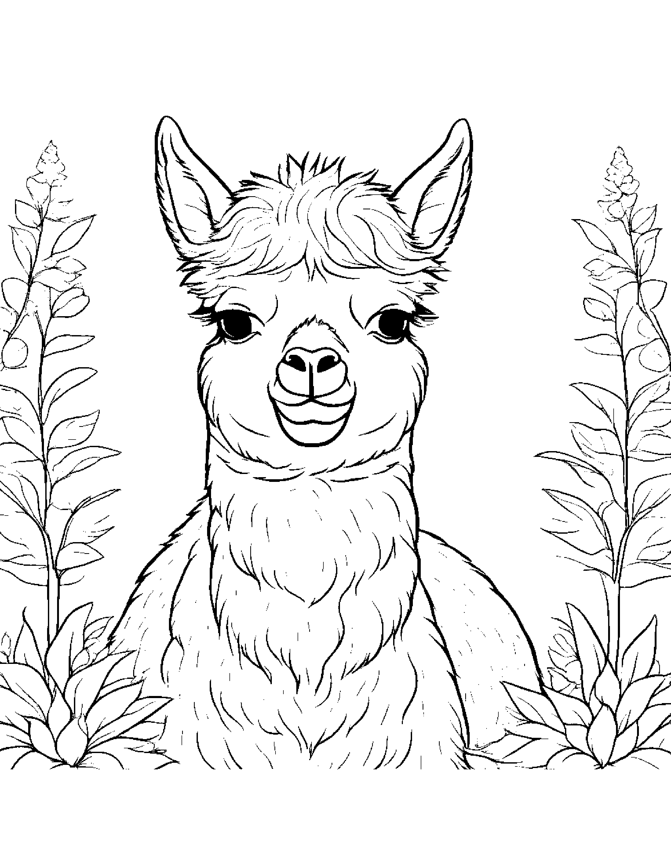 Sleepy Alpaca Coloring Page (Free Printable PDF)
