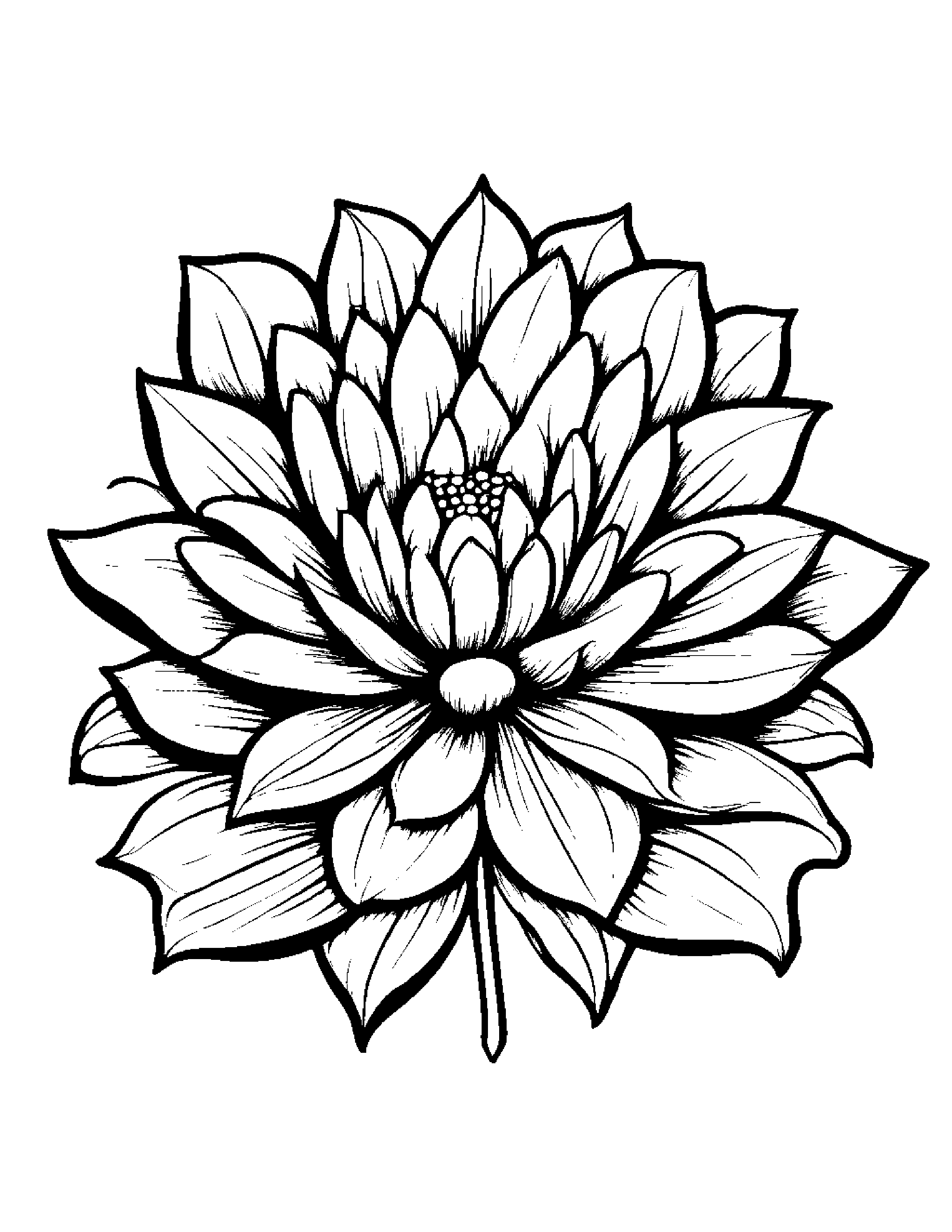 Gentle Flower Coloring Page (Free Printable PDF)