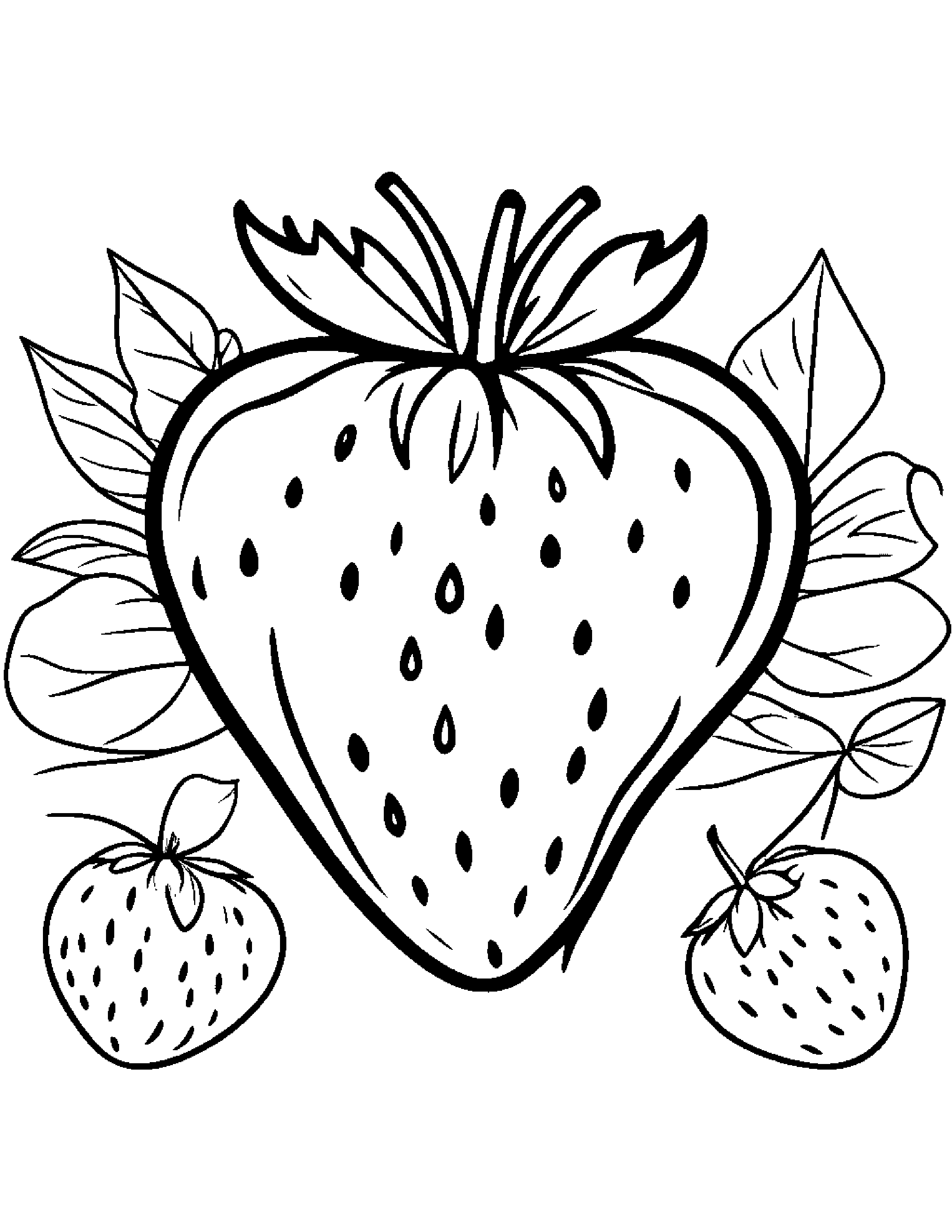 Gentle Strawberry #2 Coloring Page (Free Printable PDF)