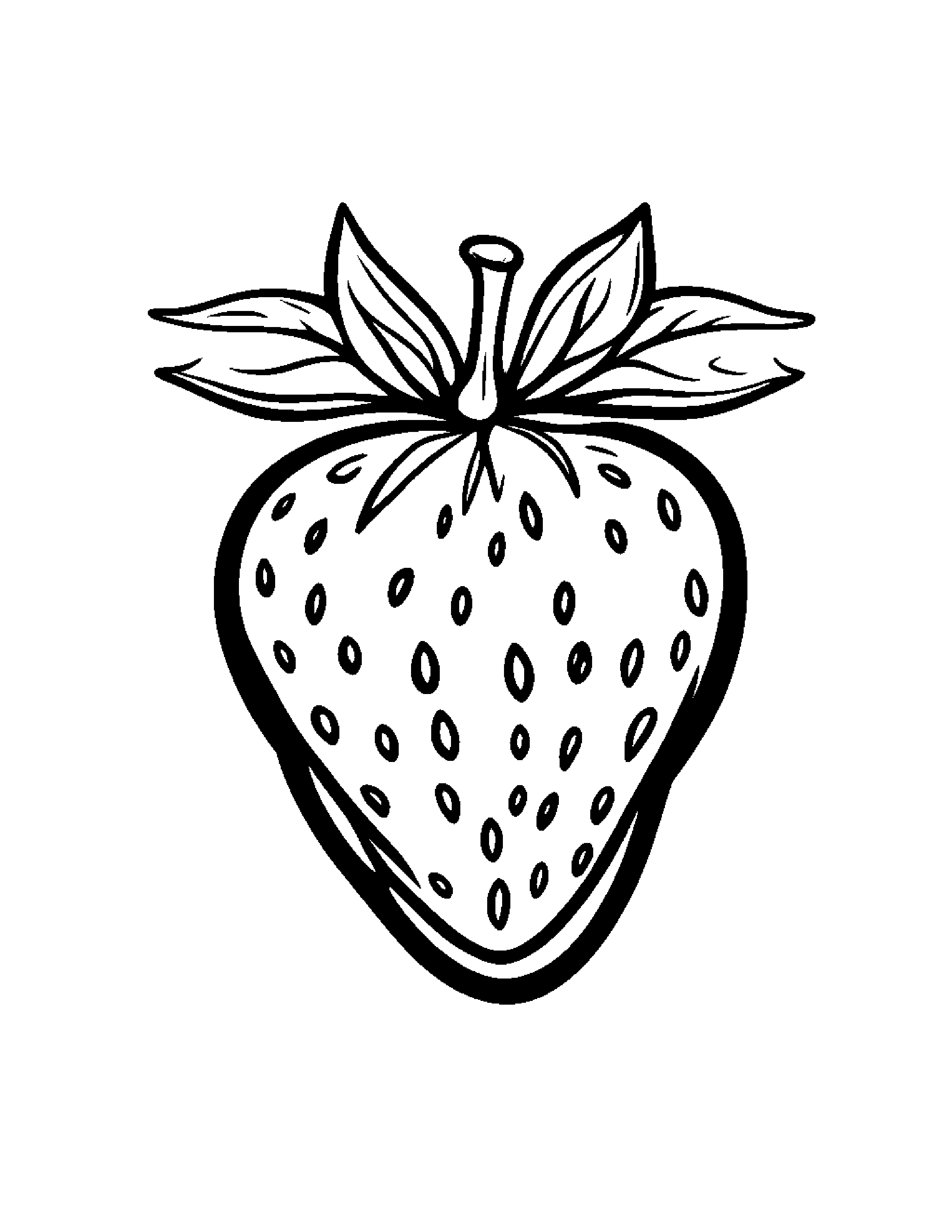 Gentle Strawberry Coloring Page (Free Printable PDF)