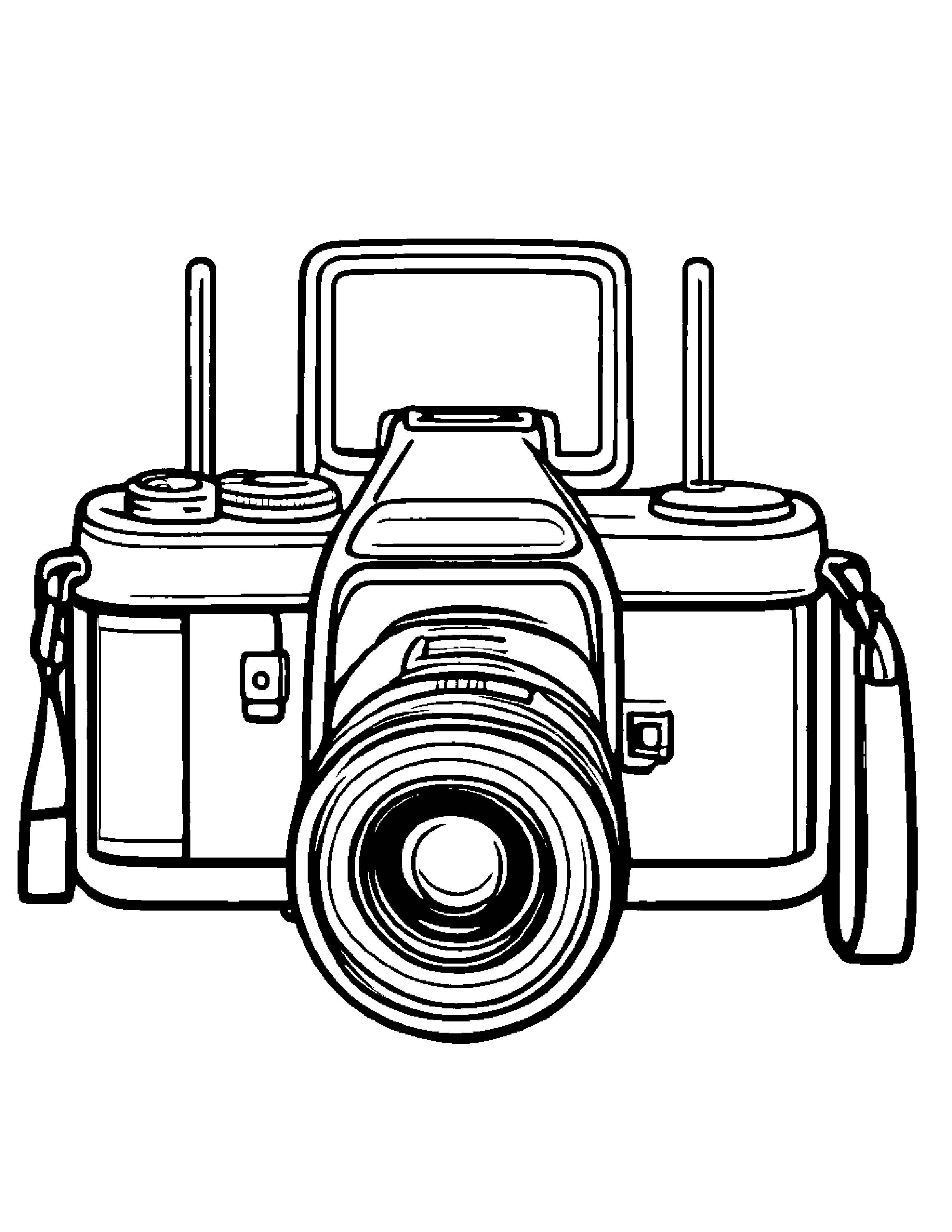 Camera With Strap #2 Coloring Page (Free Printable PDF)