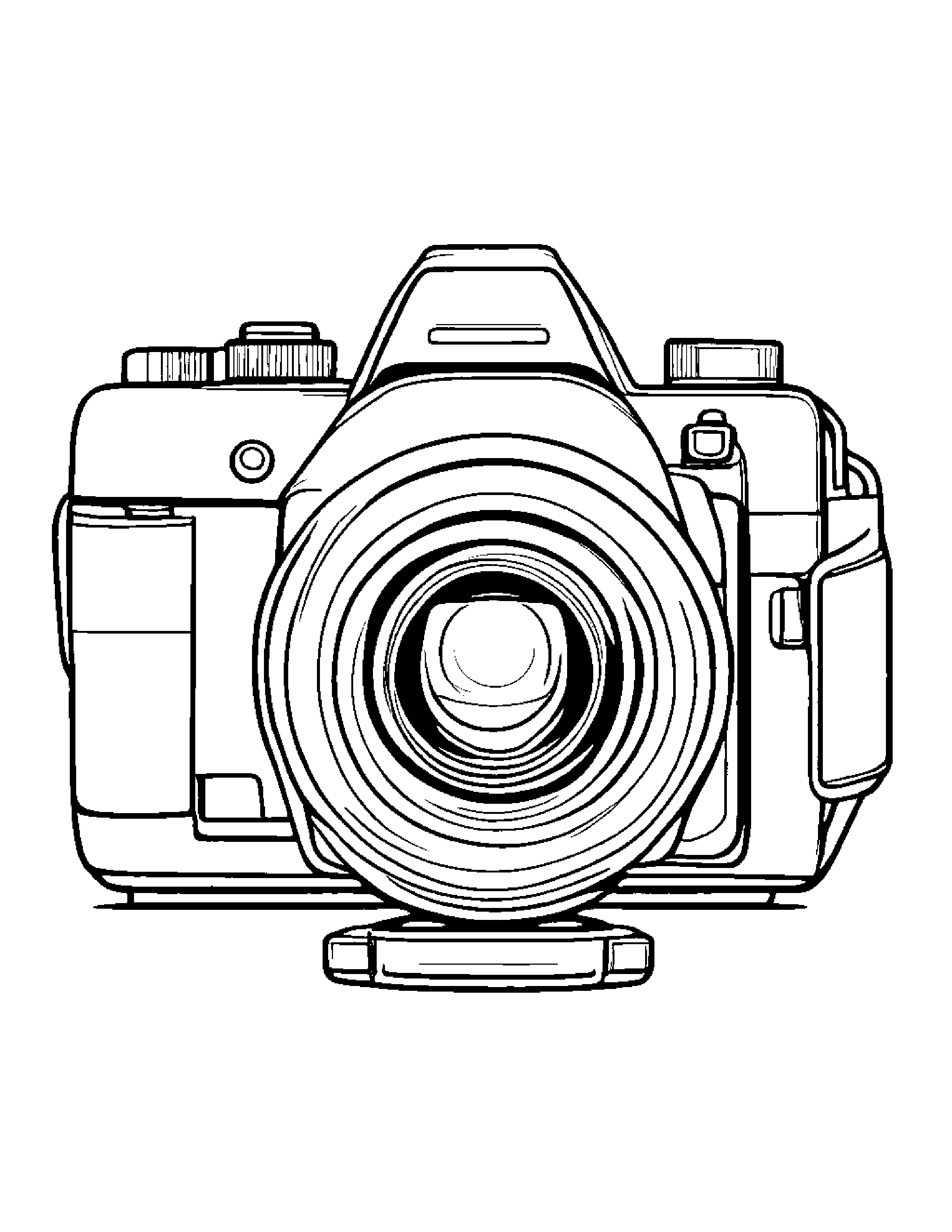 Camera With Strap Coloring Page (Free Printable PDF)