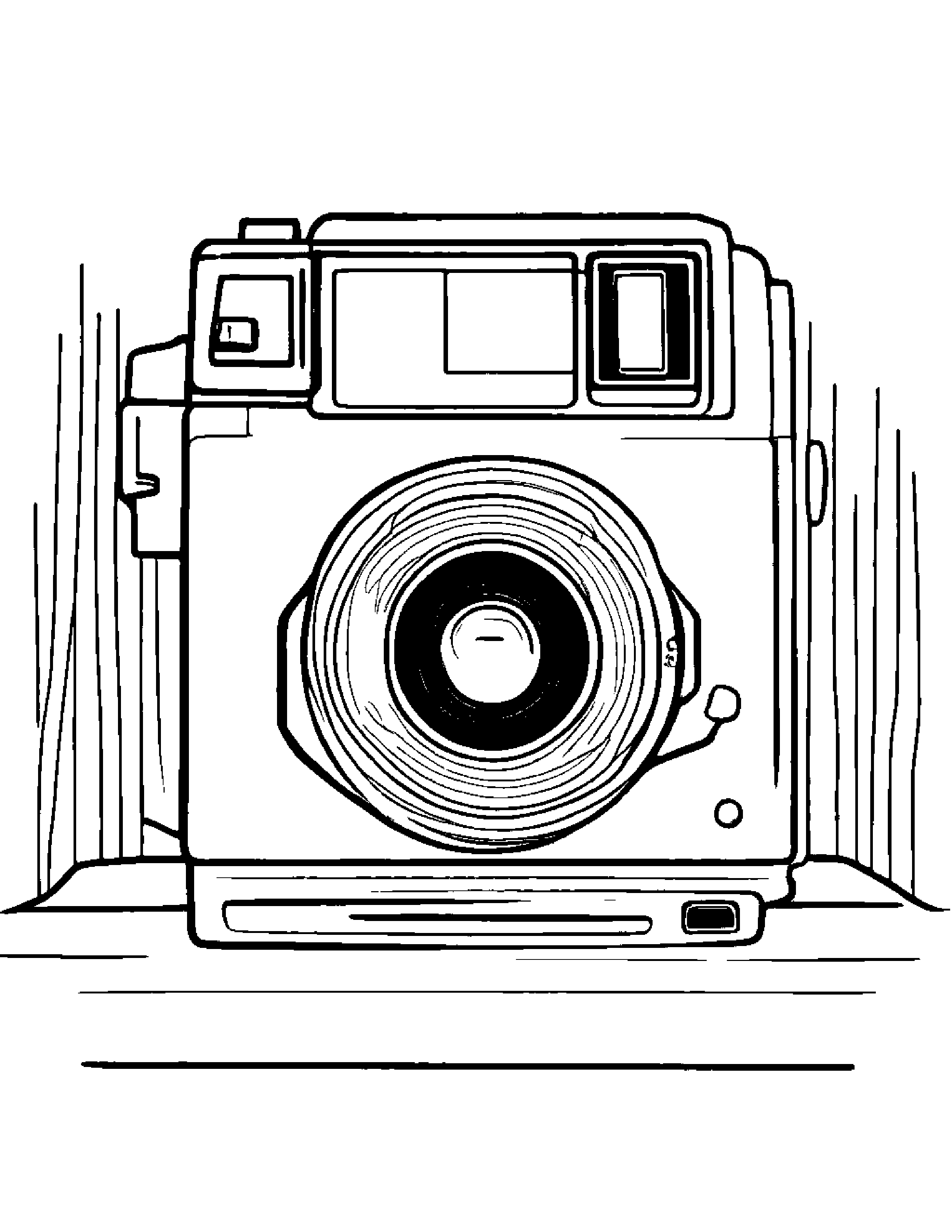 Instant Camera #2 Coloring Page (Free Printable PDF)
