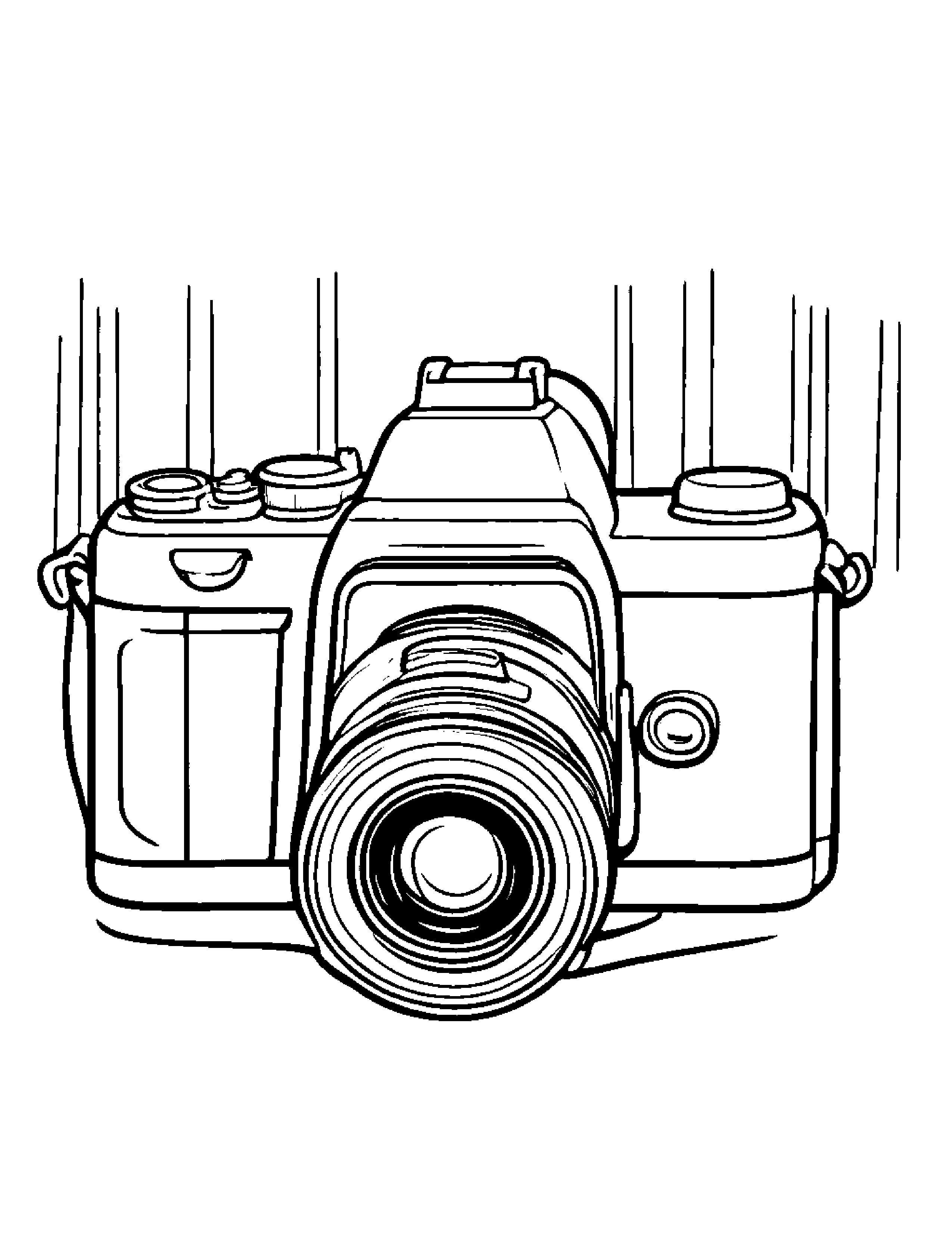 Sleepy Camera With Strap #2 Coloring Page (Free Printable PDF)