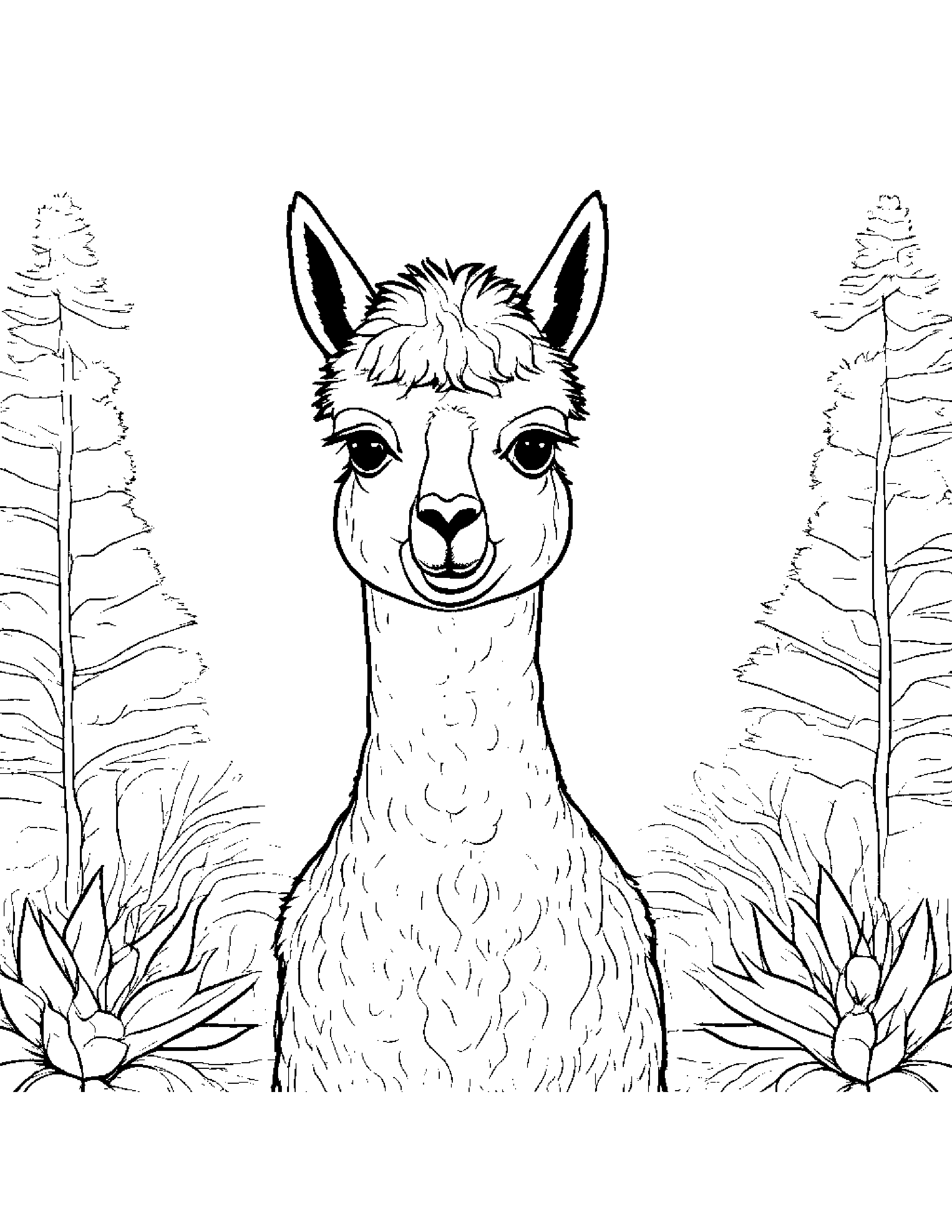 Alpaca Coloring Page (Free Printable PDF)