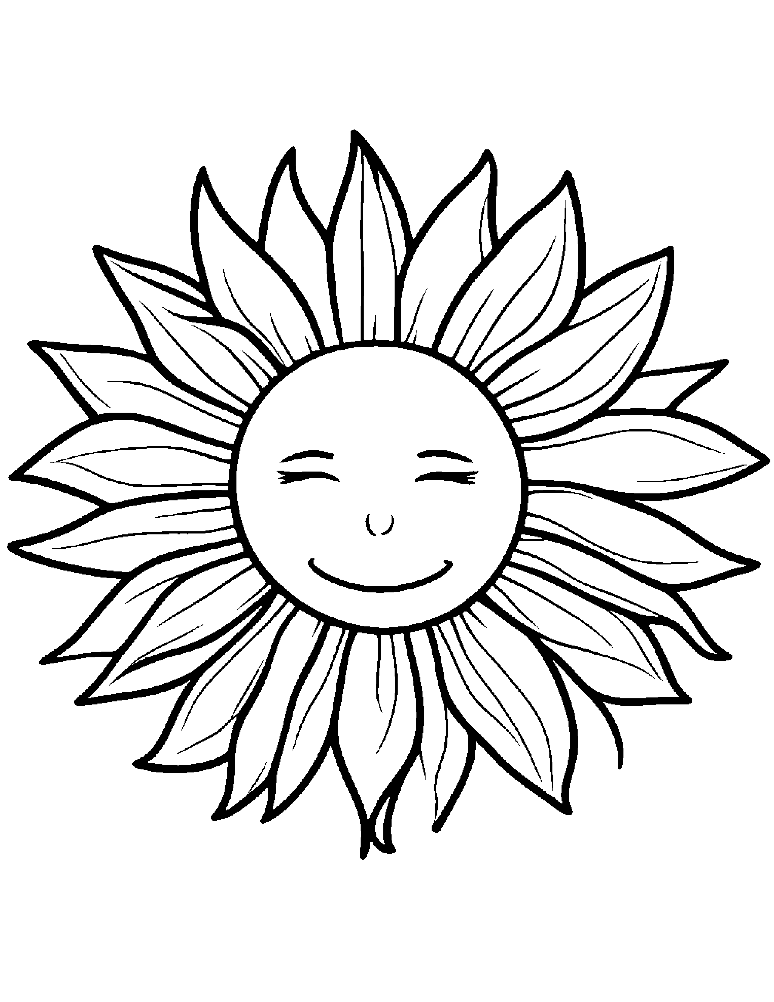Sleepy Sun Wearing A Hat #2 Coloring Page (Free Printable PDF)