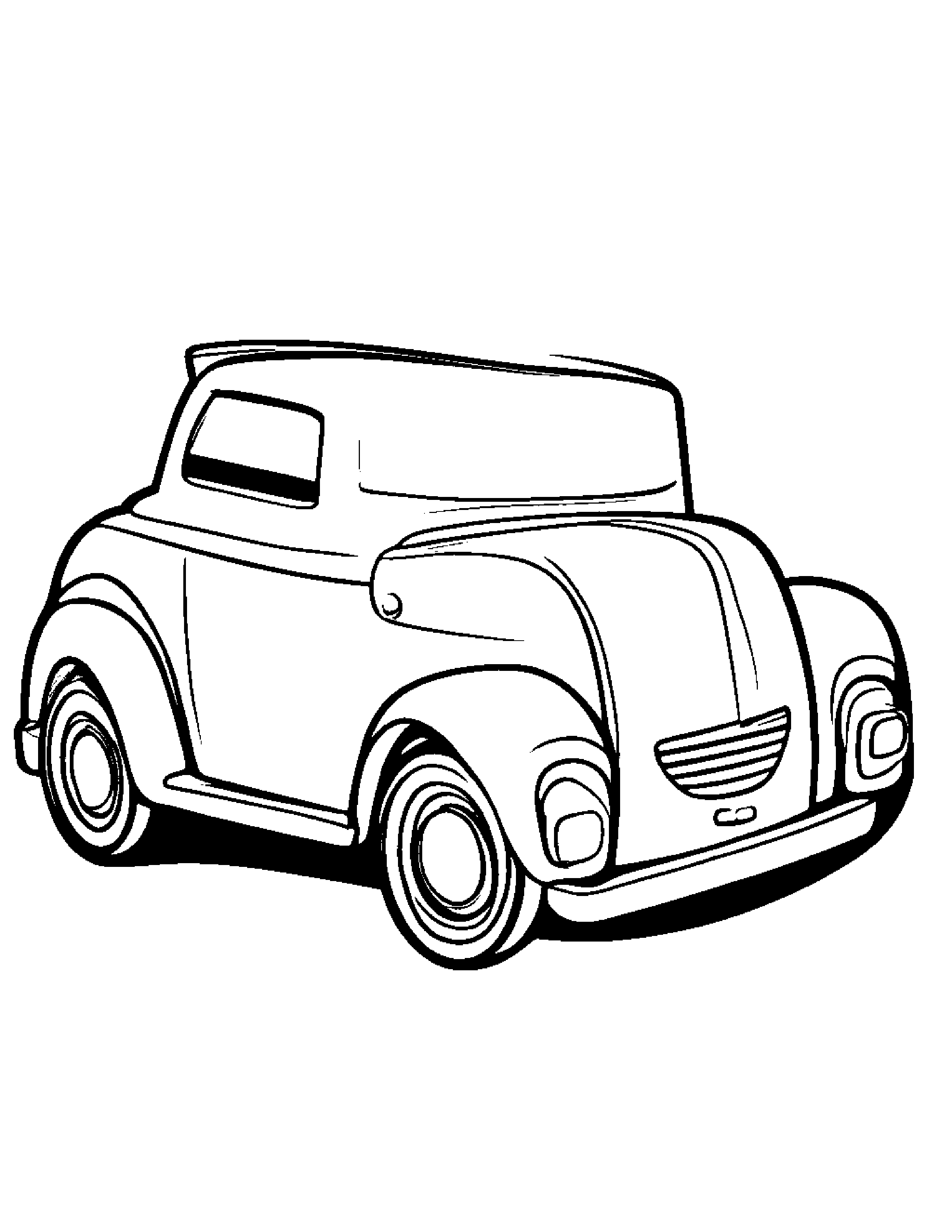 Toy Car #2 Coloring Page (Free Printable PDF)