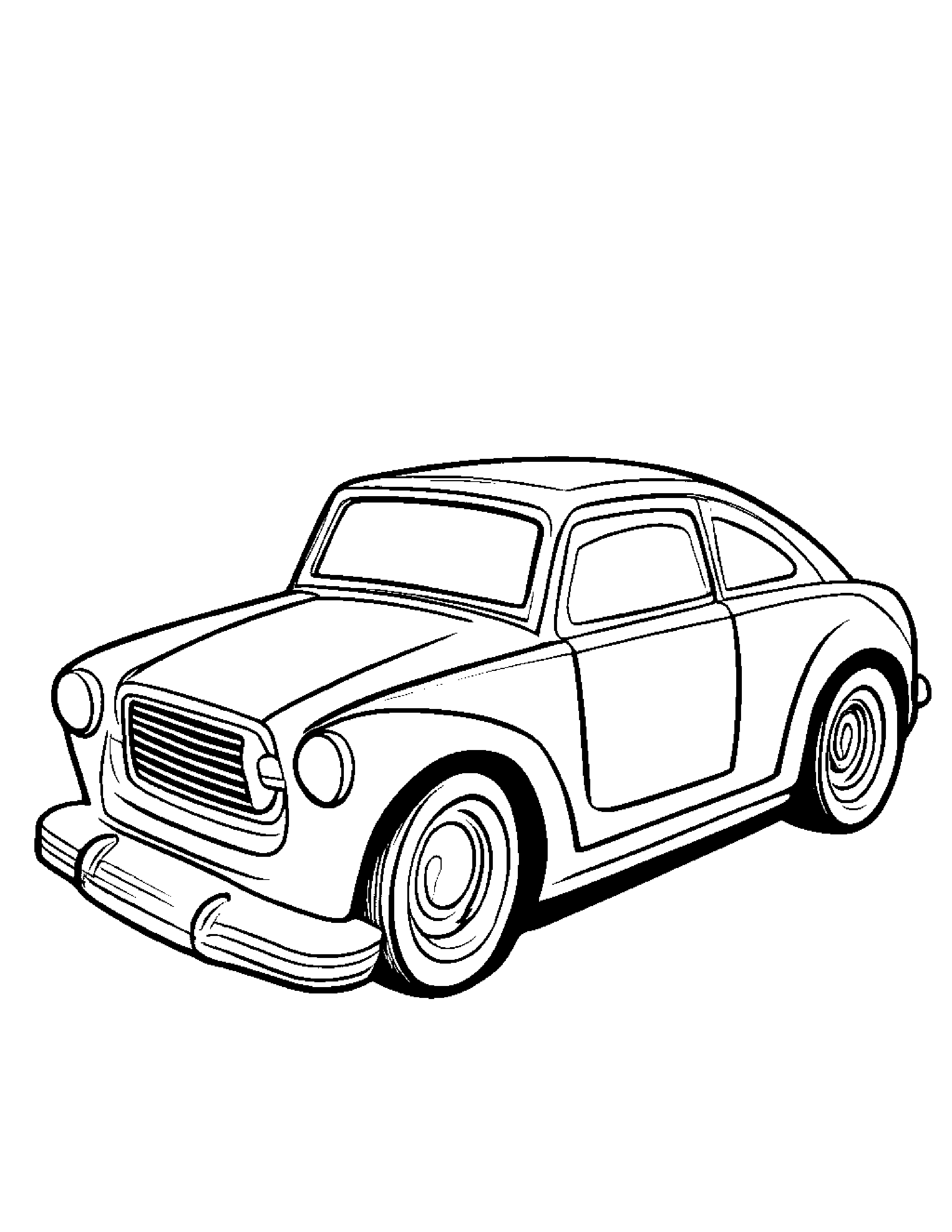 Toy Car #3 Coloring Page (Free Printable PDF)