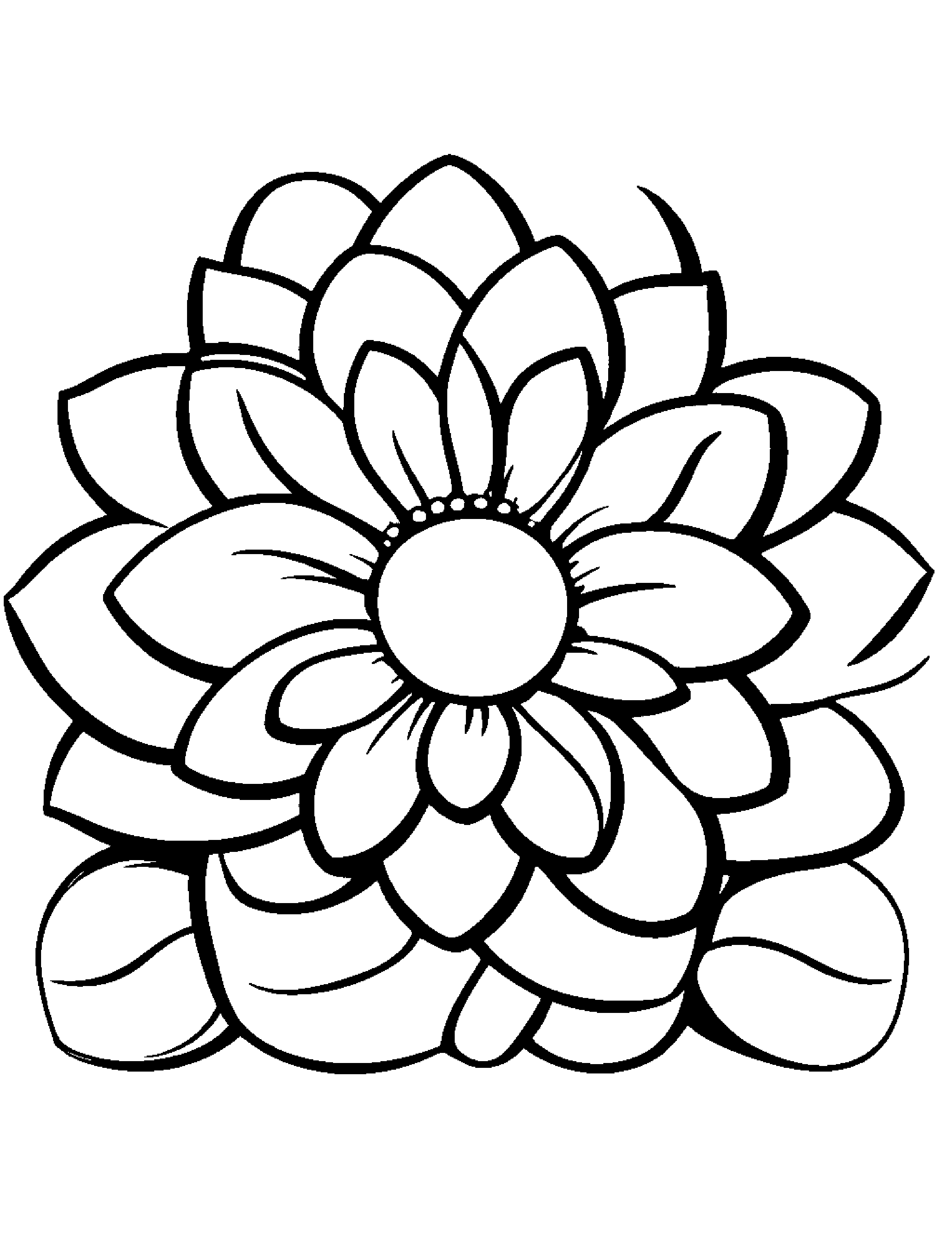 Happy Flower #4 Coloring Page (Free Printable PDF)
