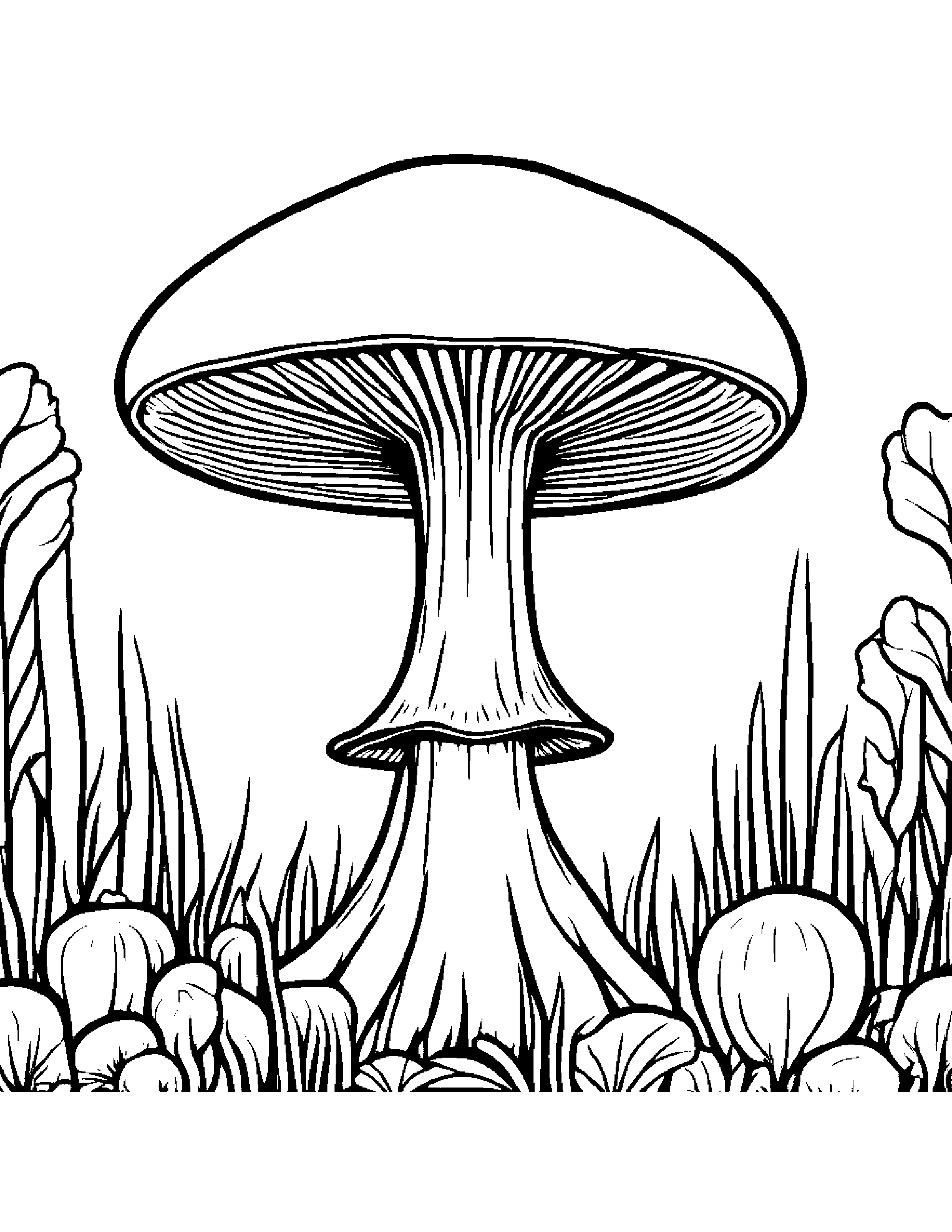 Tiny Mushroom #2 Coloring Page (Free Printable PDF)