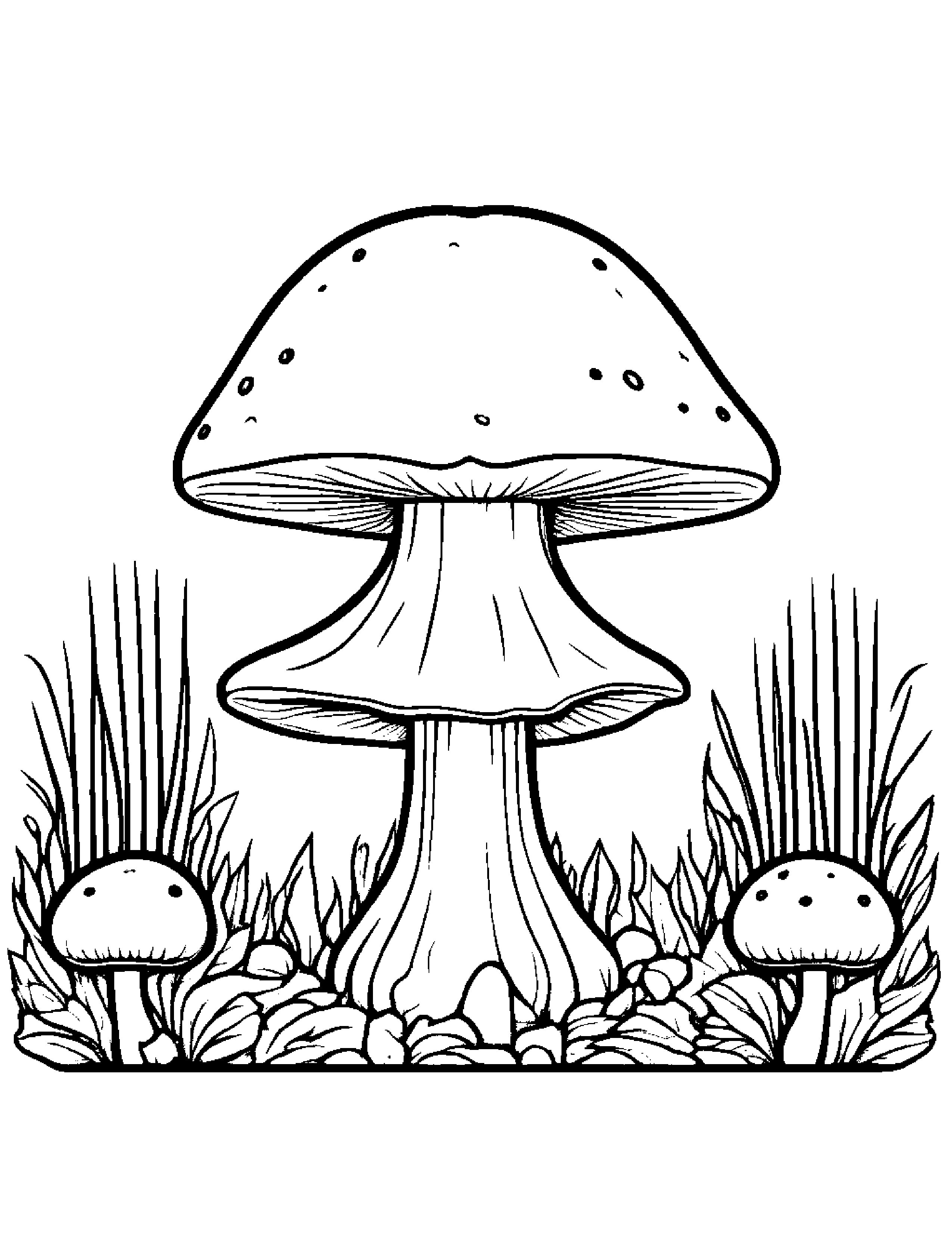 Tiny Mushroom #3 Coloring Page (Free Printable PDF)