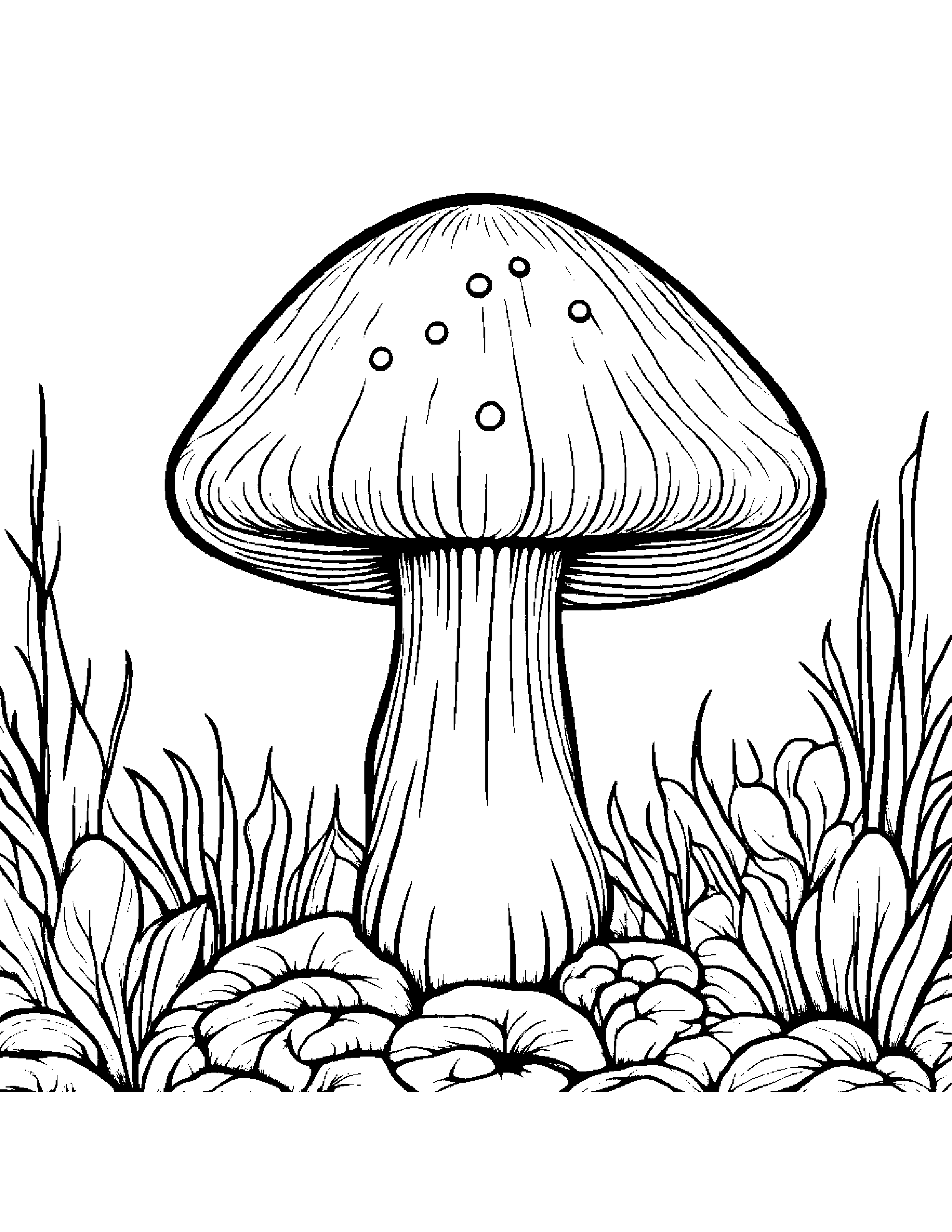 Tiny Mushroom #4 Coloring Page (Free Printable PDF)