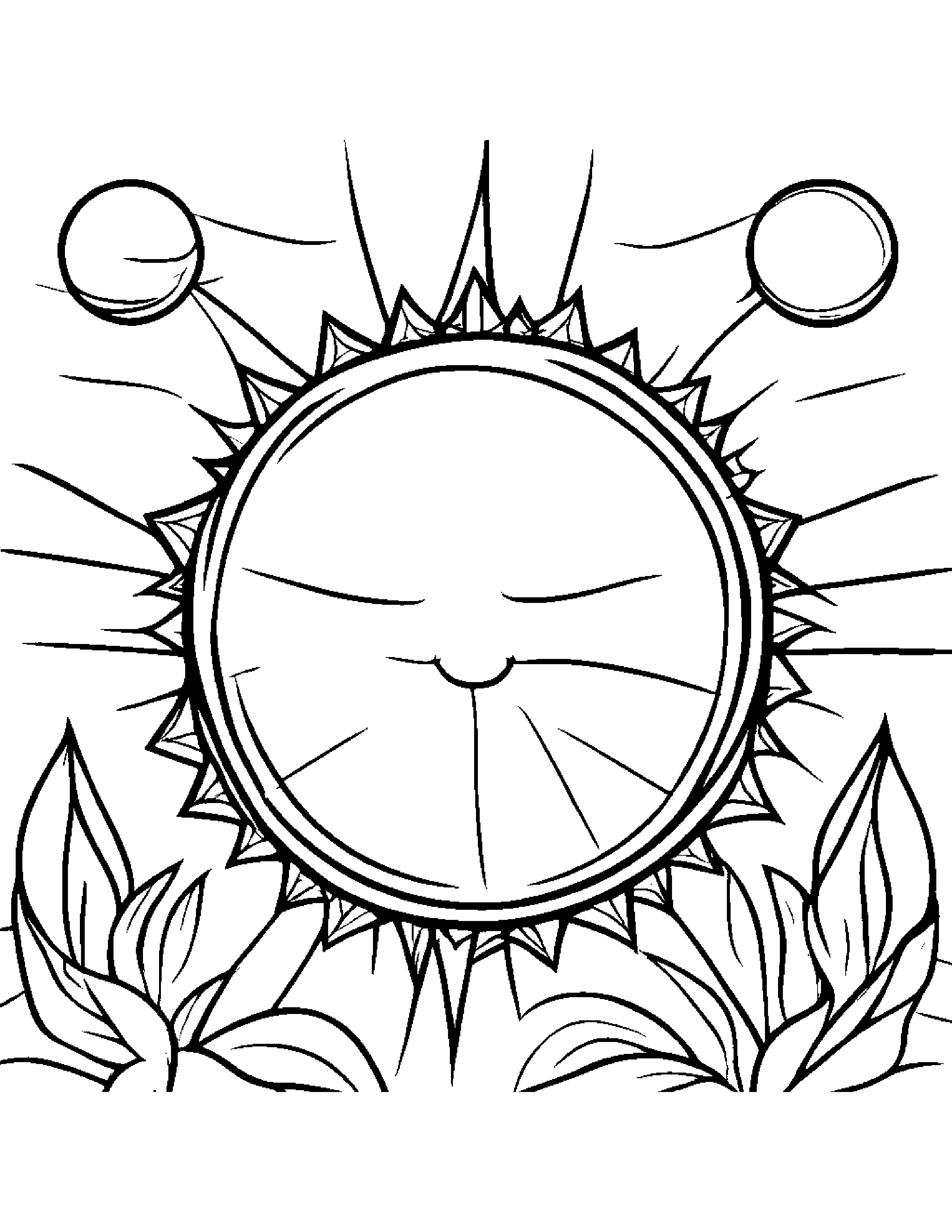 Tiny Sun With A Kite #2 Coloring Page (Free Printable PDF)