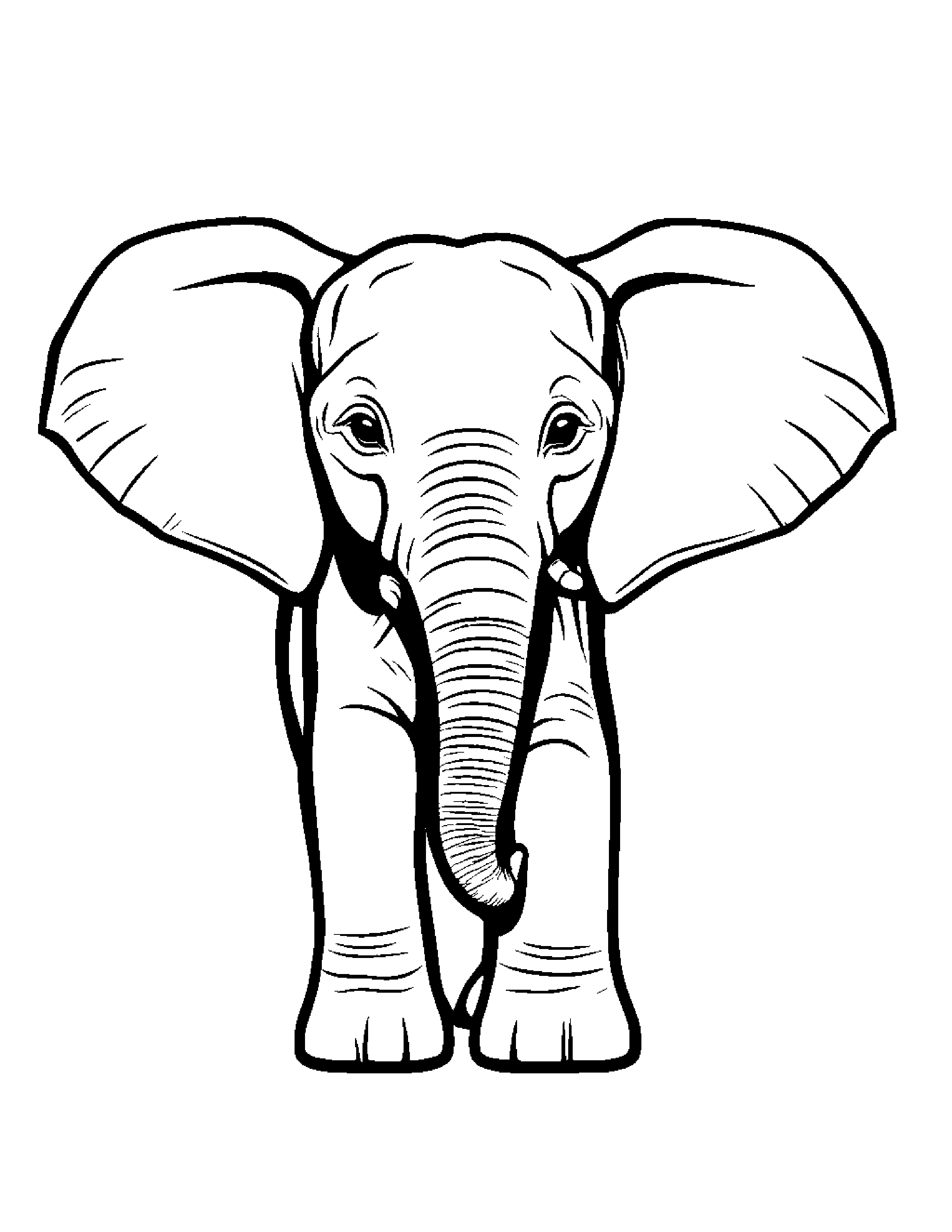 Elephant Calf #2 Coloring Page (Free Printable PDF)