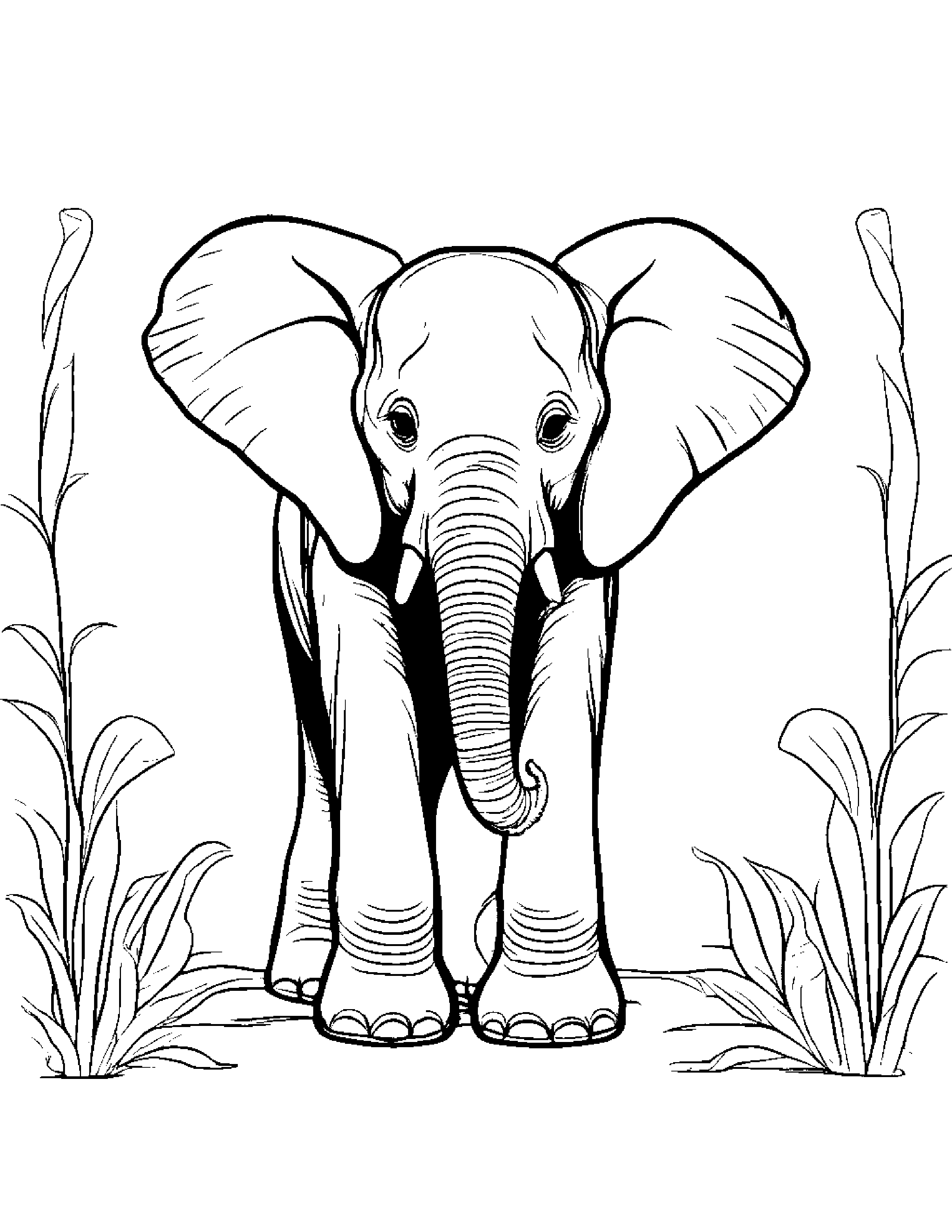 Elephant Calf Coloring Page (Free Printable PDF)