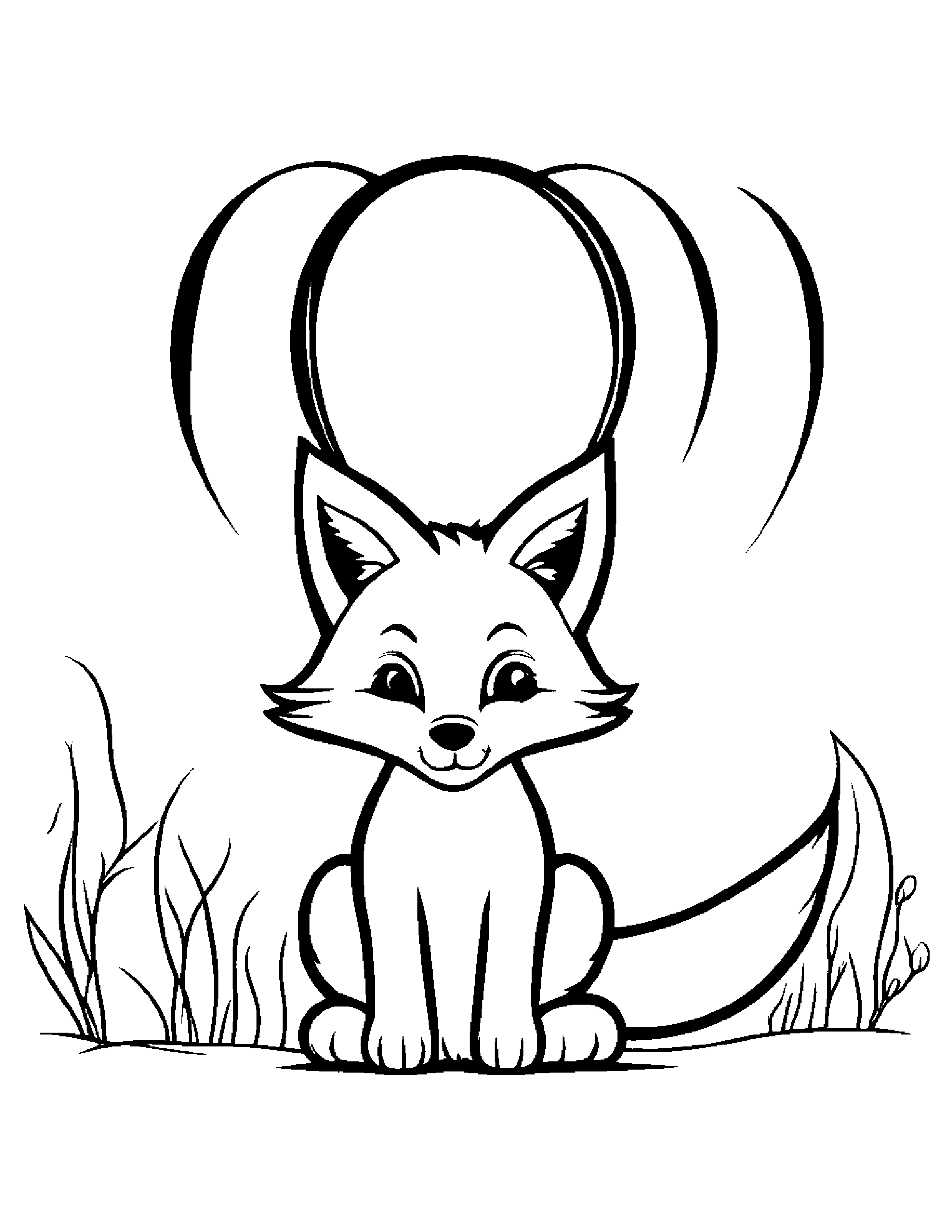 Gentle Fox With Balloon #2 Coloring Page (Free Printable PDF)