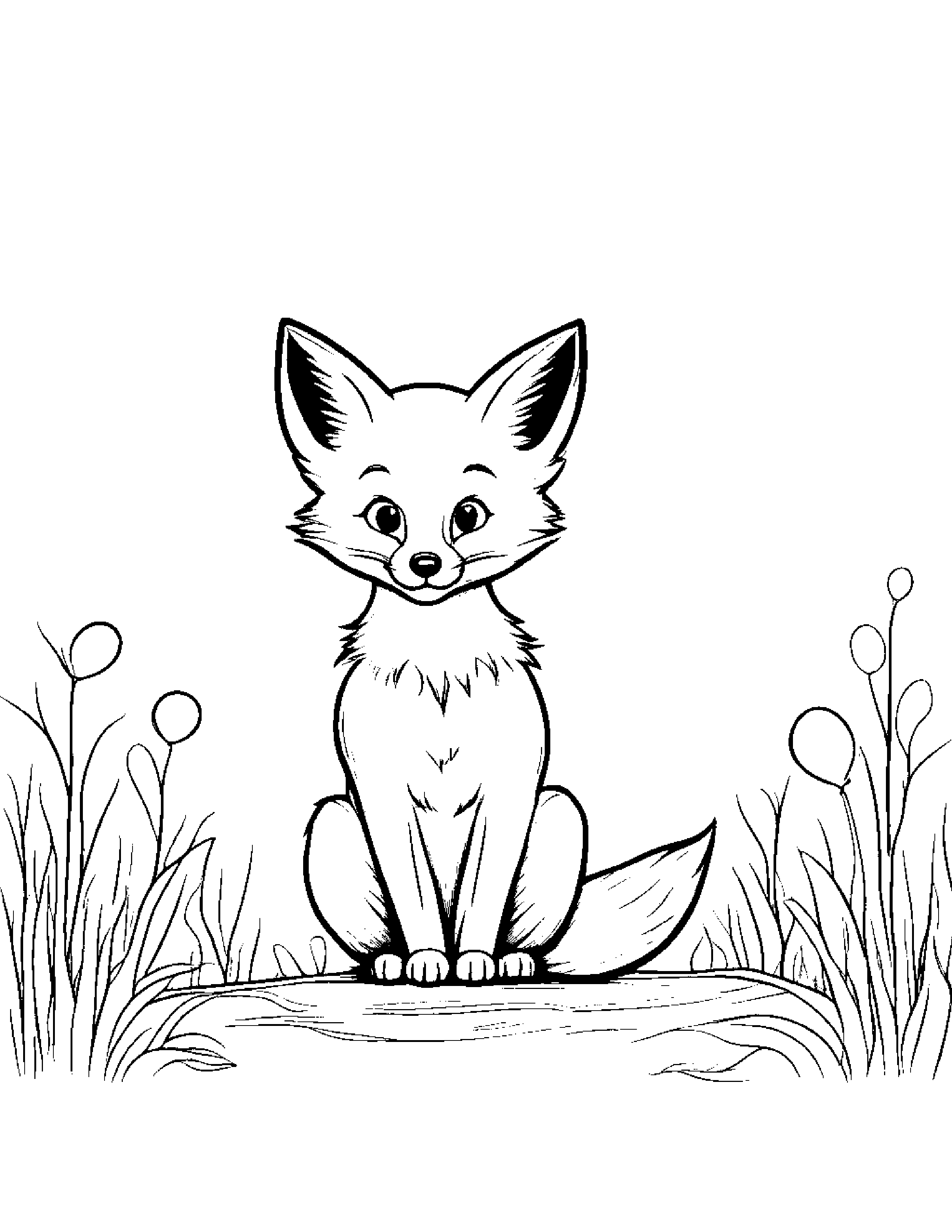 Gentle Fox With Balloon Coloring Page (Free Printable PDF)
