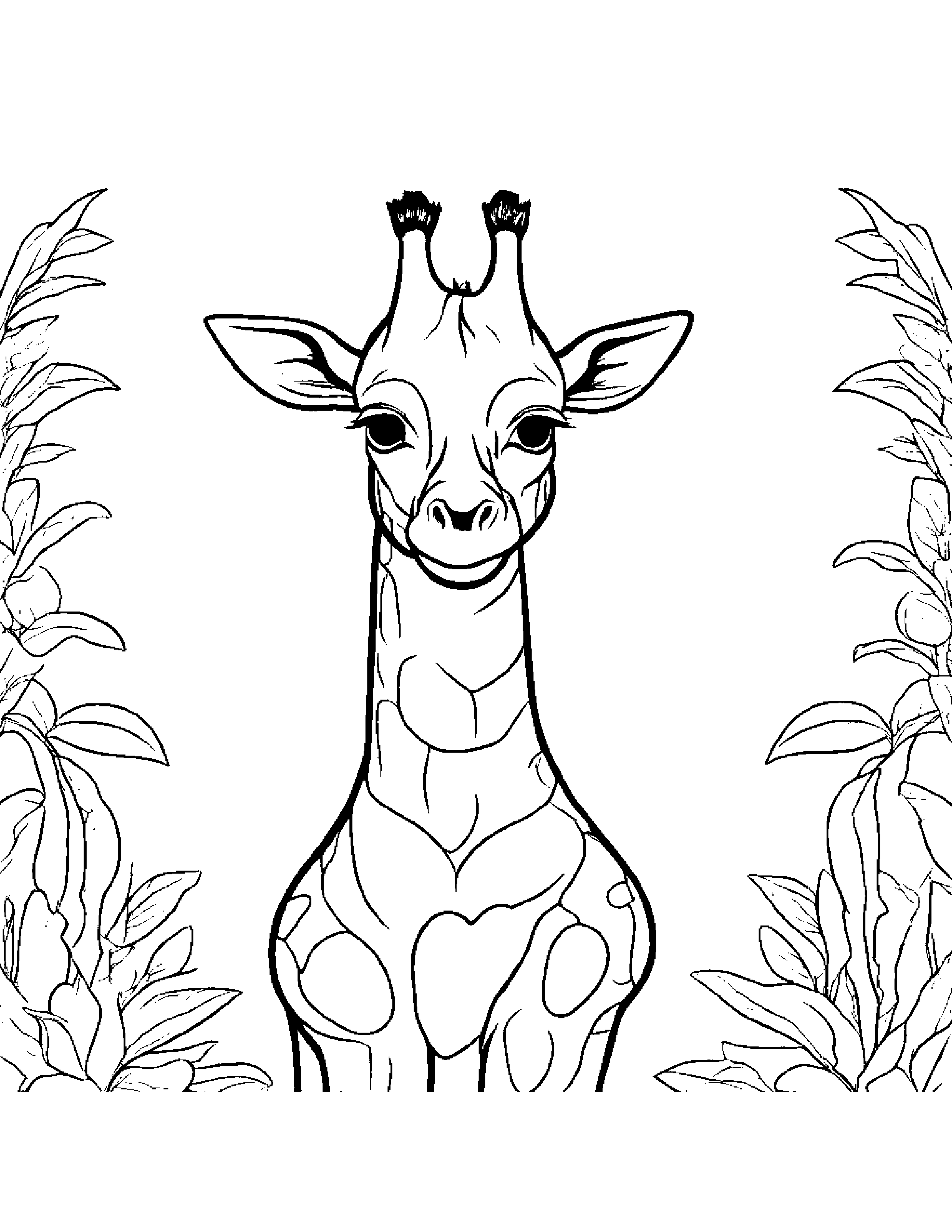 Giraffe Hugging A Heart Coloring Page (Free Printable PDF)