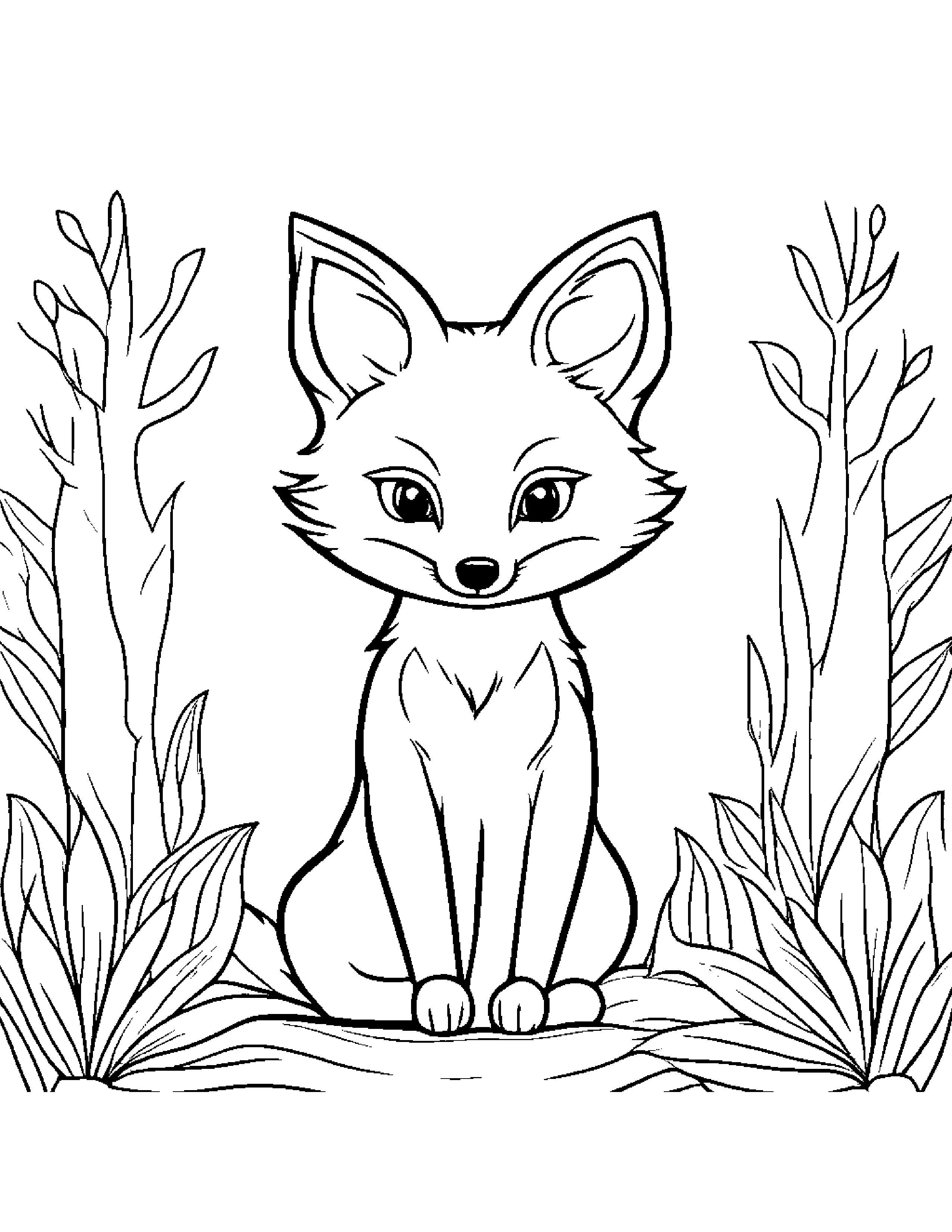 Fox Coloring Page (Free Printable PDF)