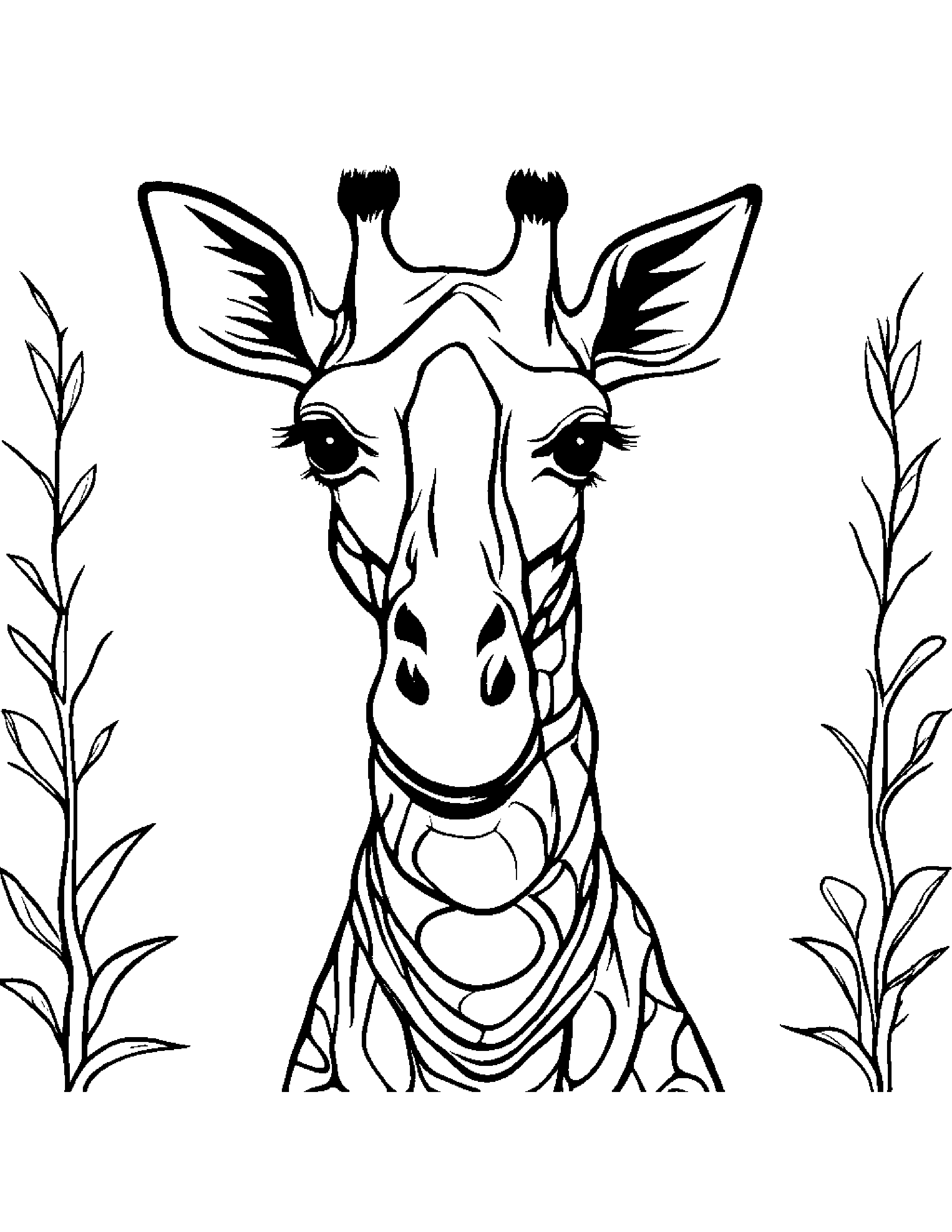 Giraffe With Scarf #2 Coloring Page (Free Printable PDF)