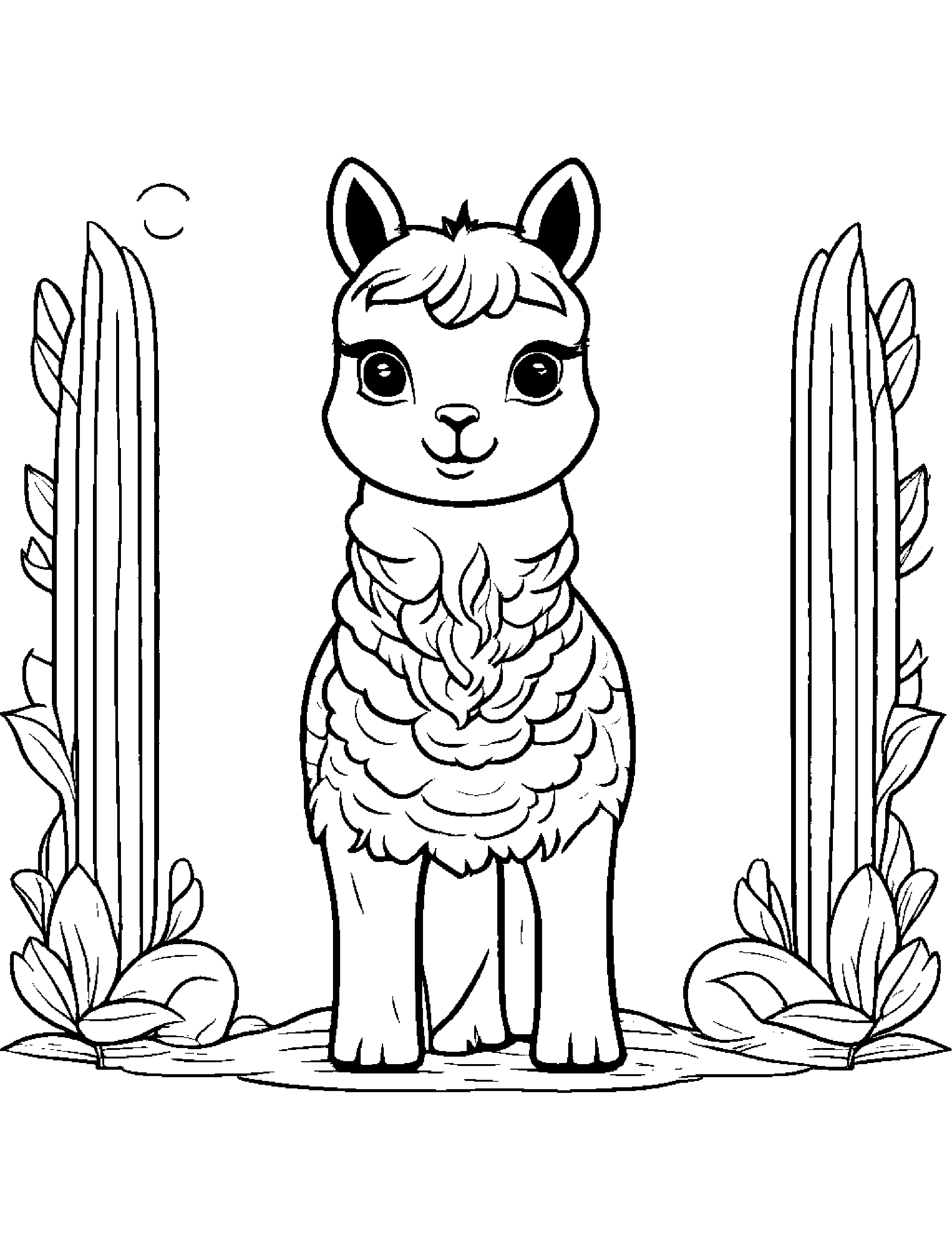 Little Llama #2 Coloring Page (Free Printable PDF)