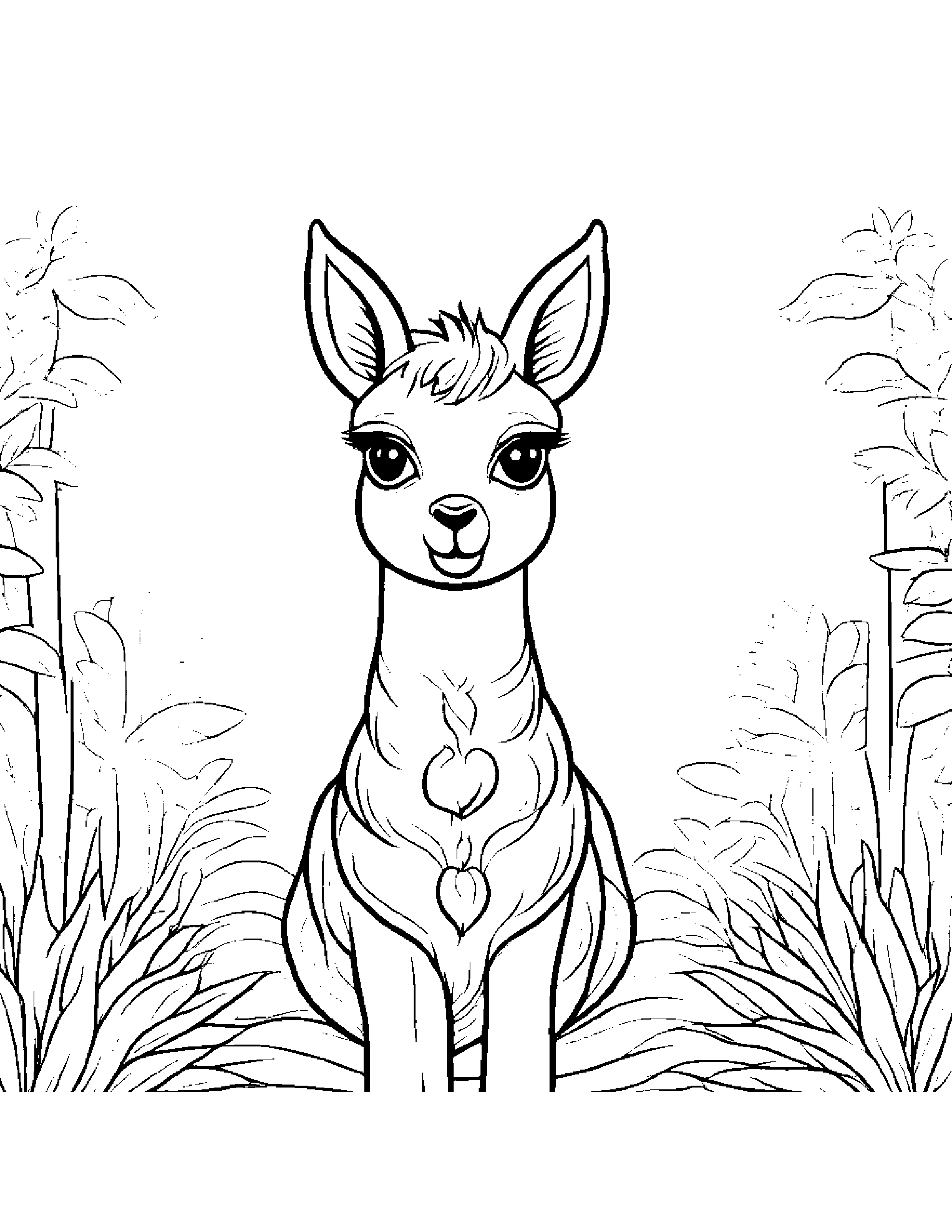 Little Llama Coloring Page (Free Printable PDF)