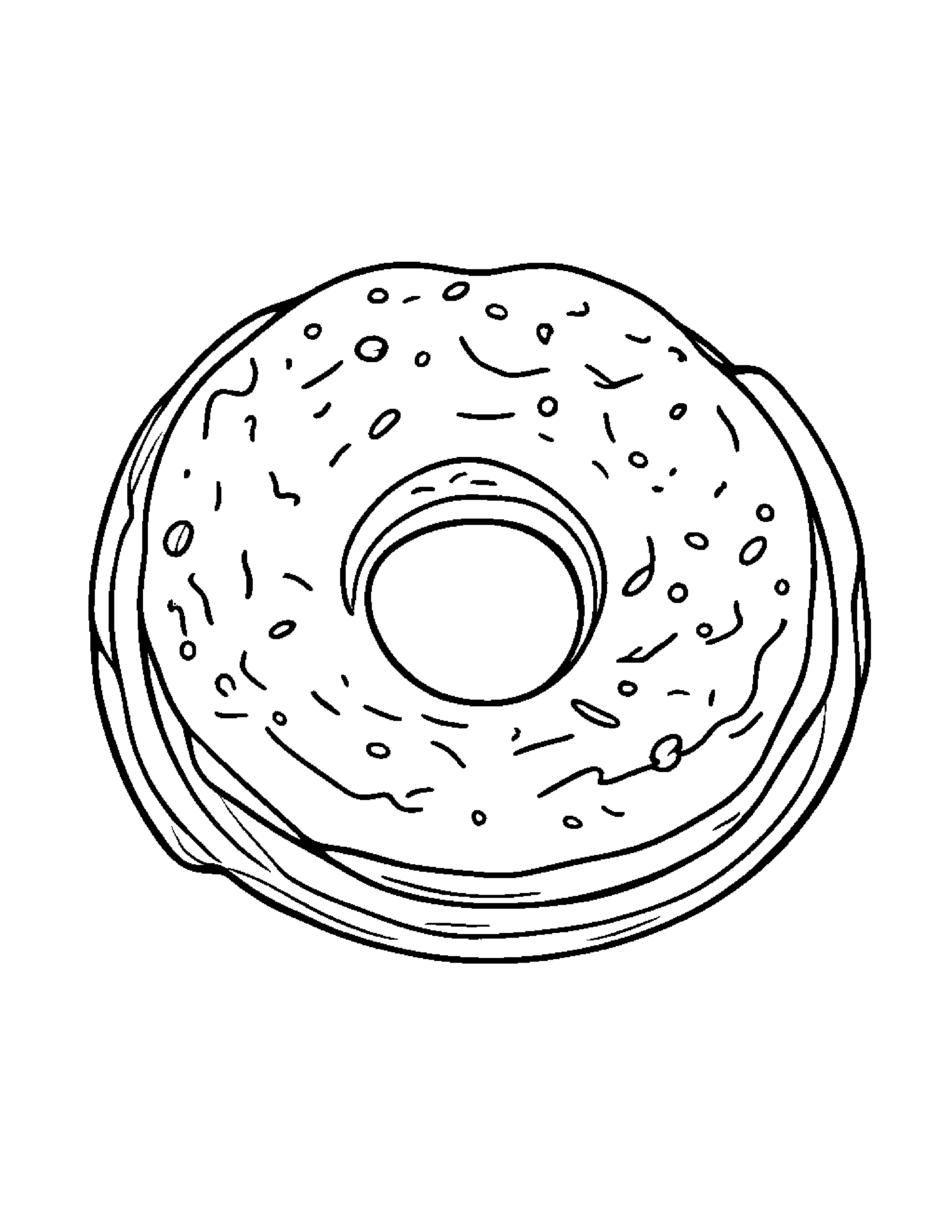 Gentle Donut With Scarf #2 Coloring Page (Free Printable PDF)