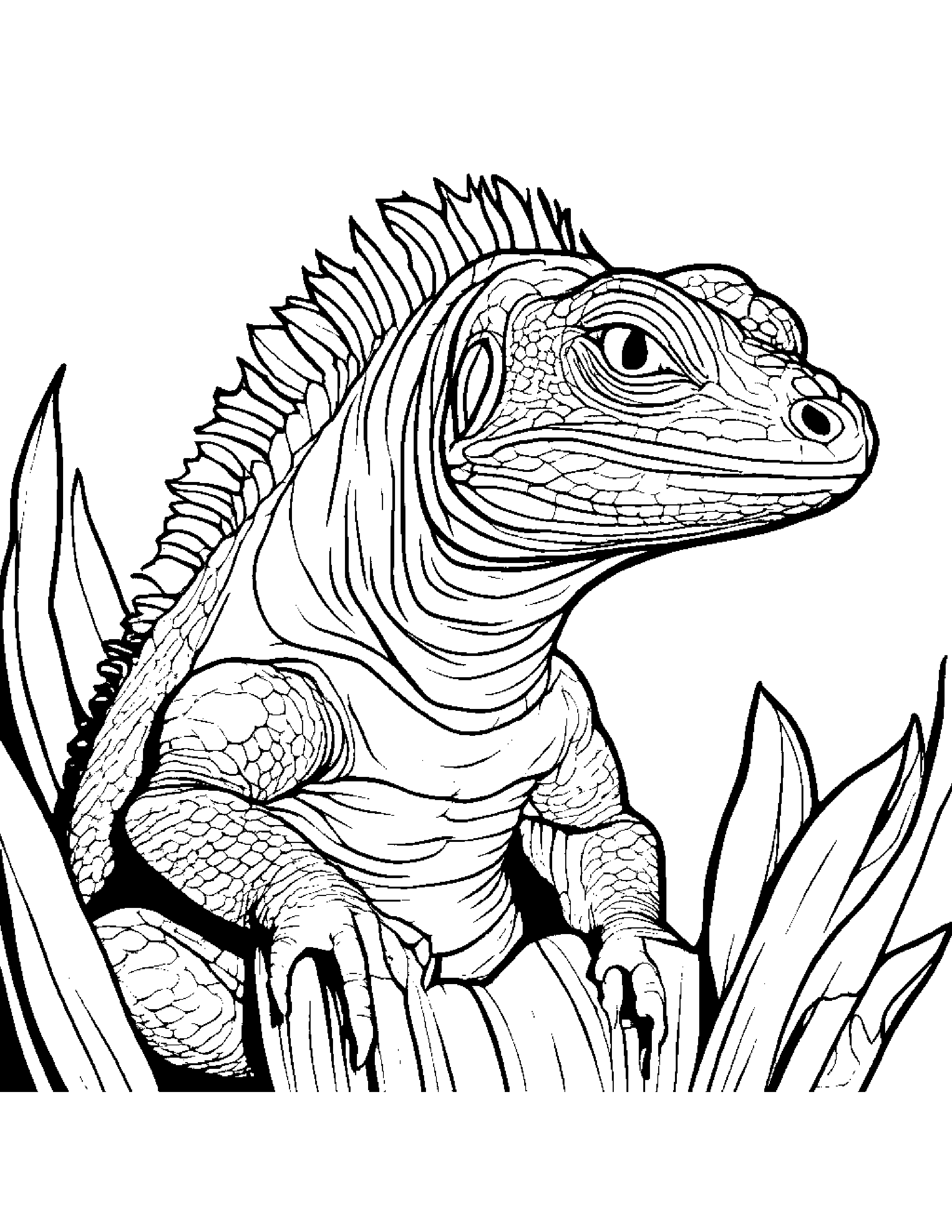 Iris Iguana Coloring Page (Free Printable PDF)