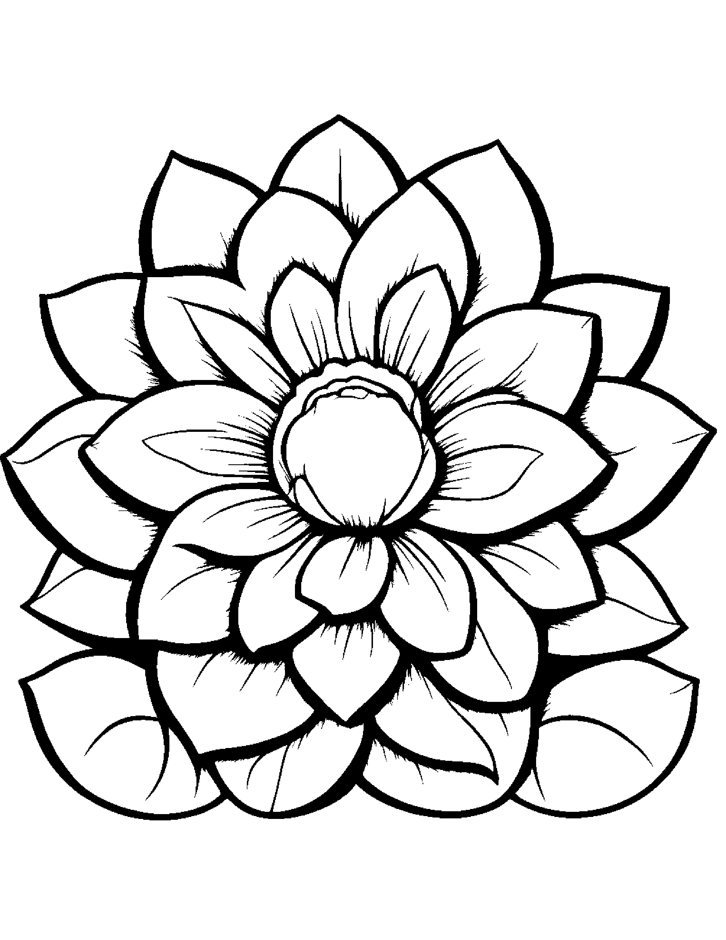 Sleepy Flower #2 Coloring Page (Free Printable PDF)