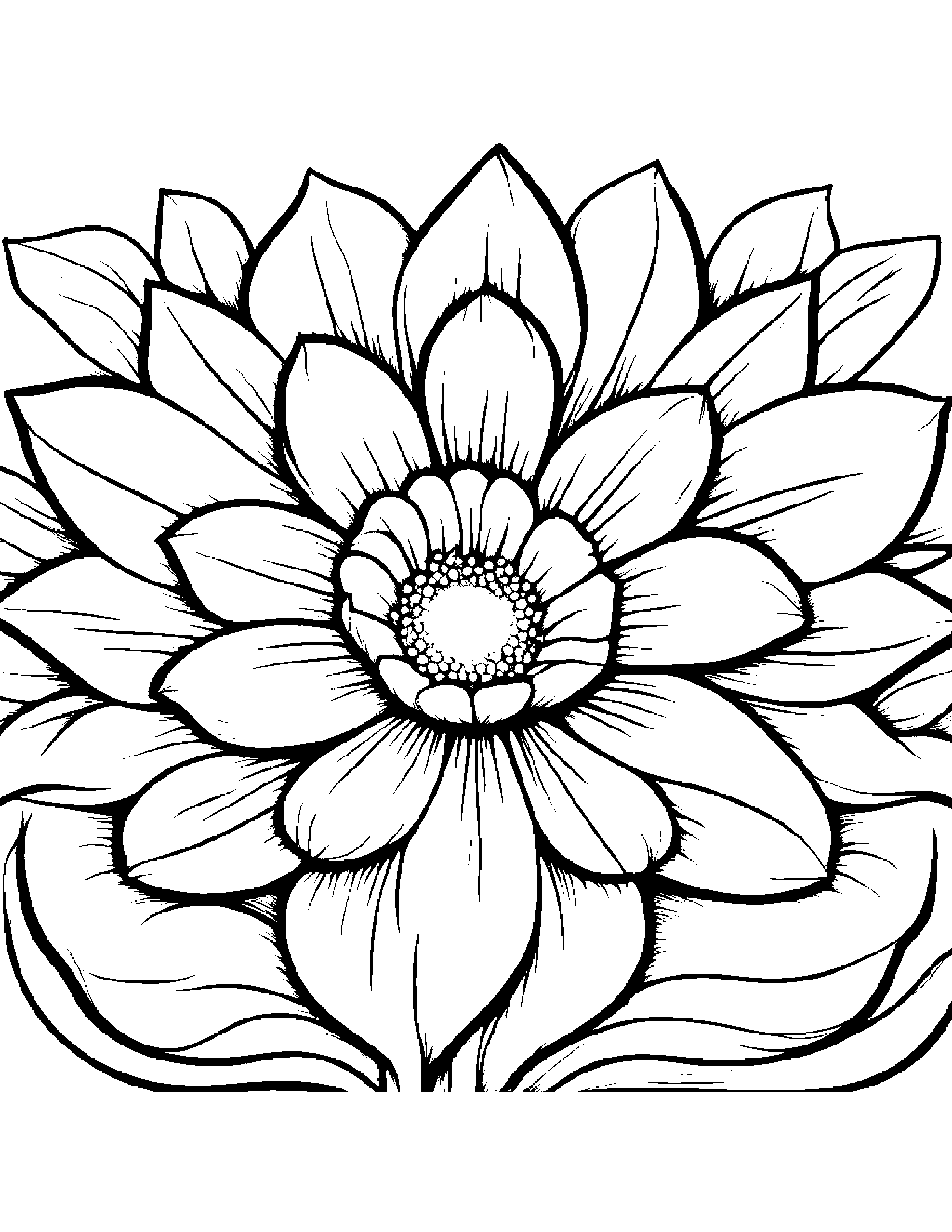 Sleepy Flower Coloring Page (Free Printable PDF)