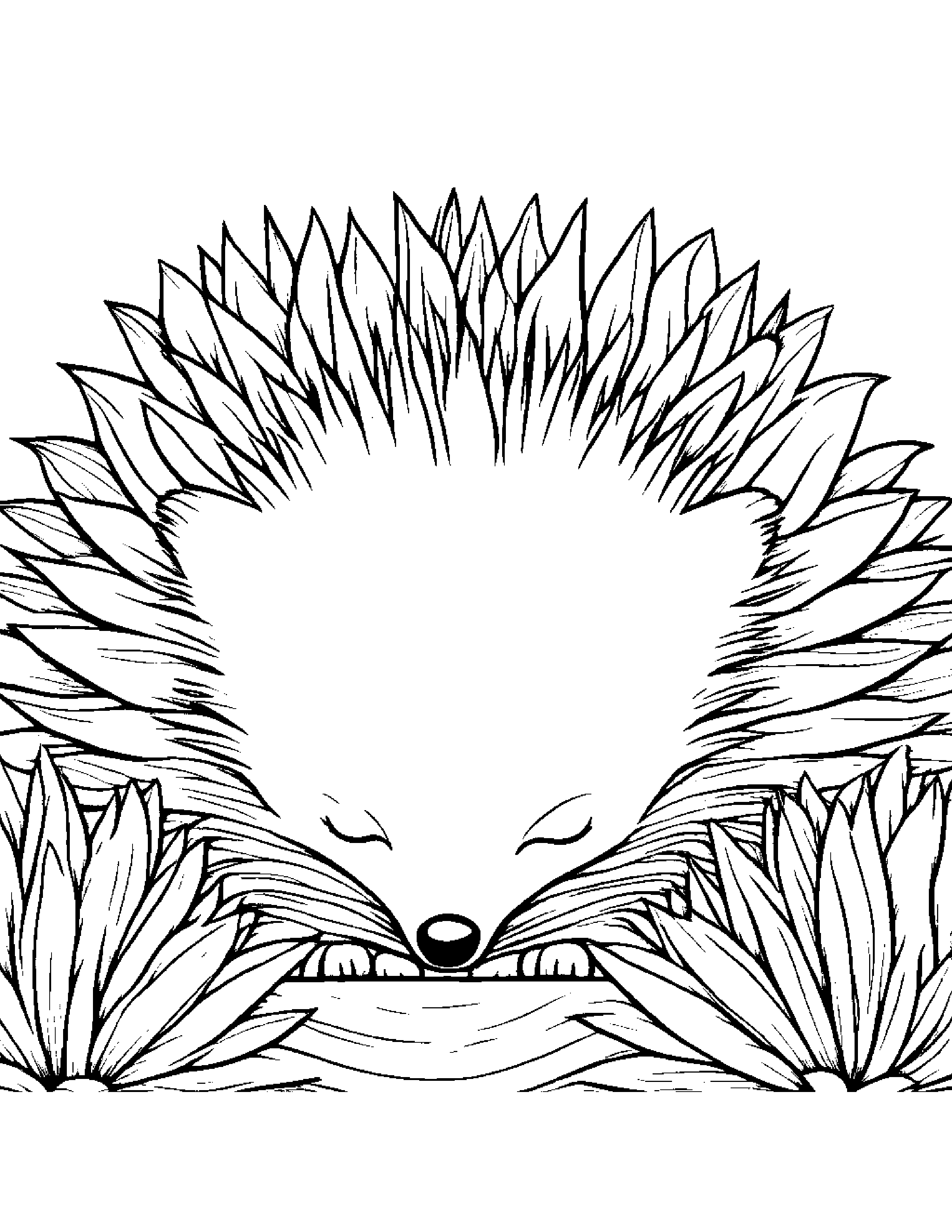 Sleepy Hedgehog Coloring Page (Free Printable PDF)