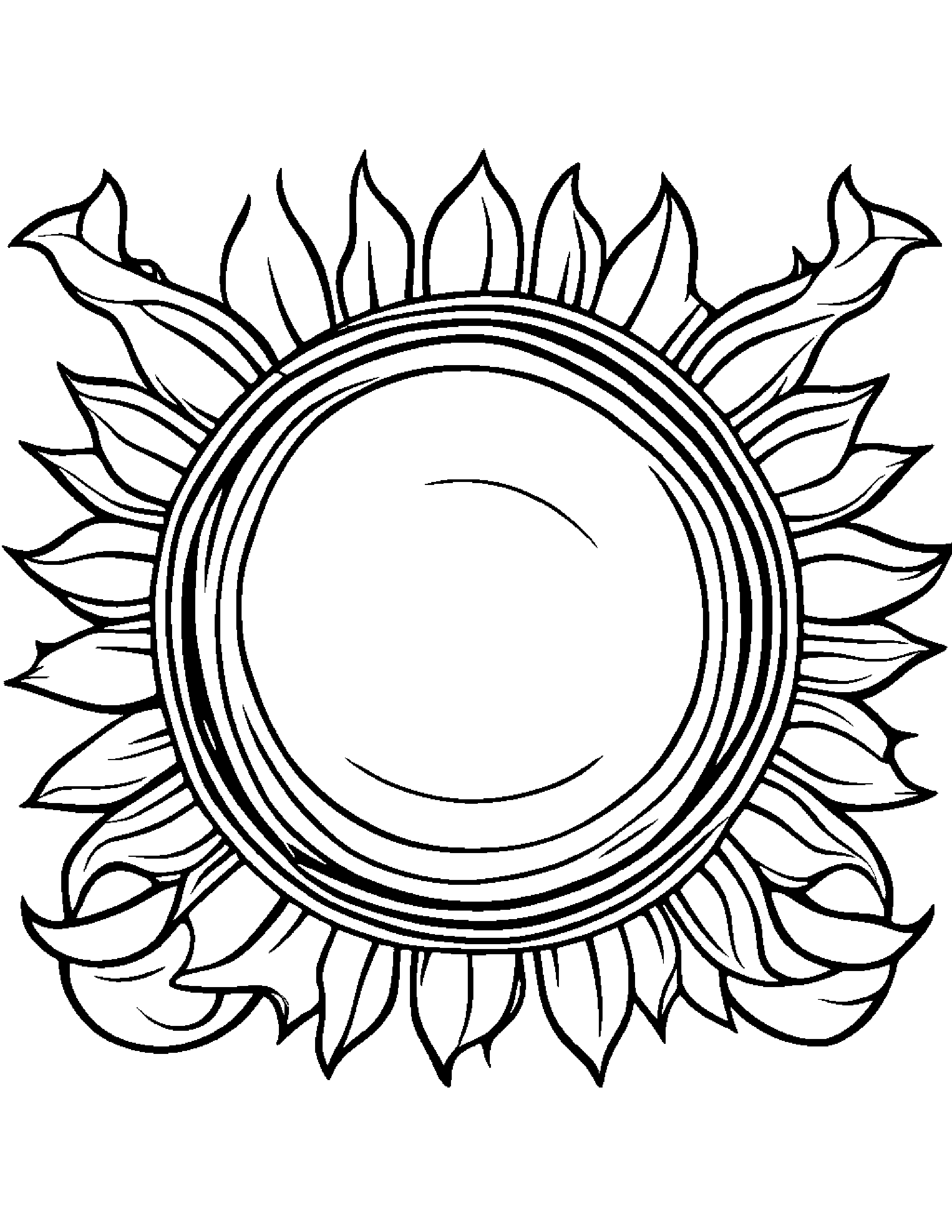Sun With Scarf Coloring Page (Free Printable PDF)