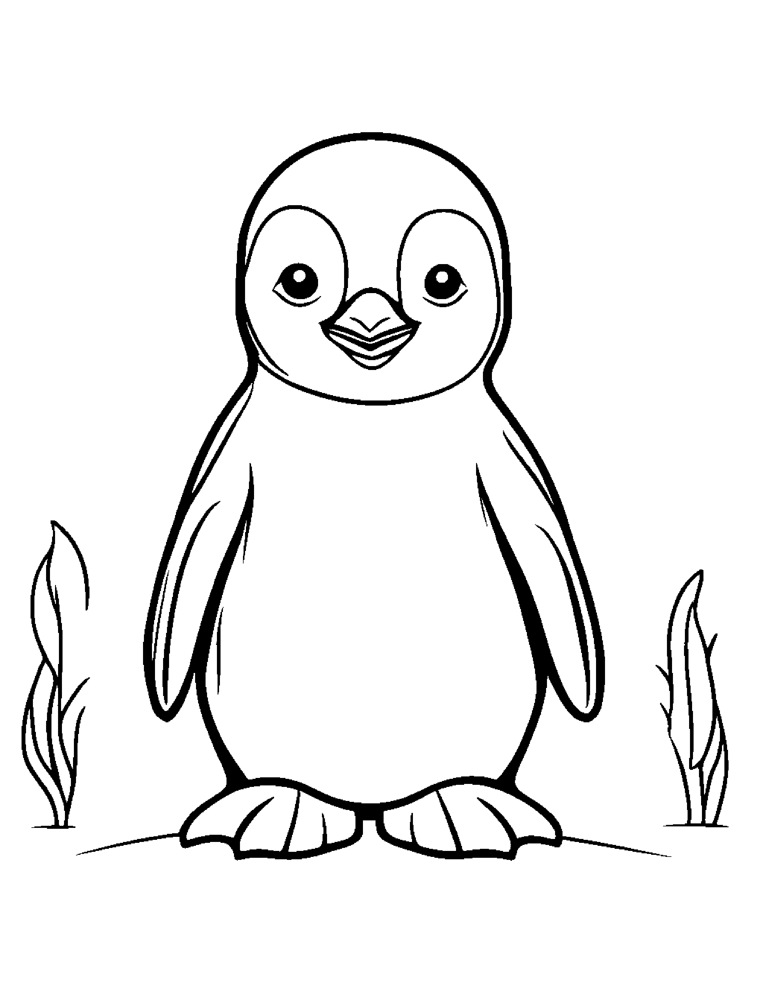 Baby Penguin #2 Coloring Page (Free Printable PDF)