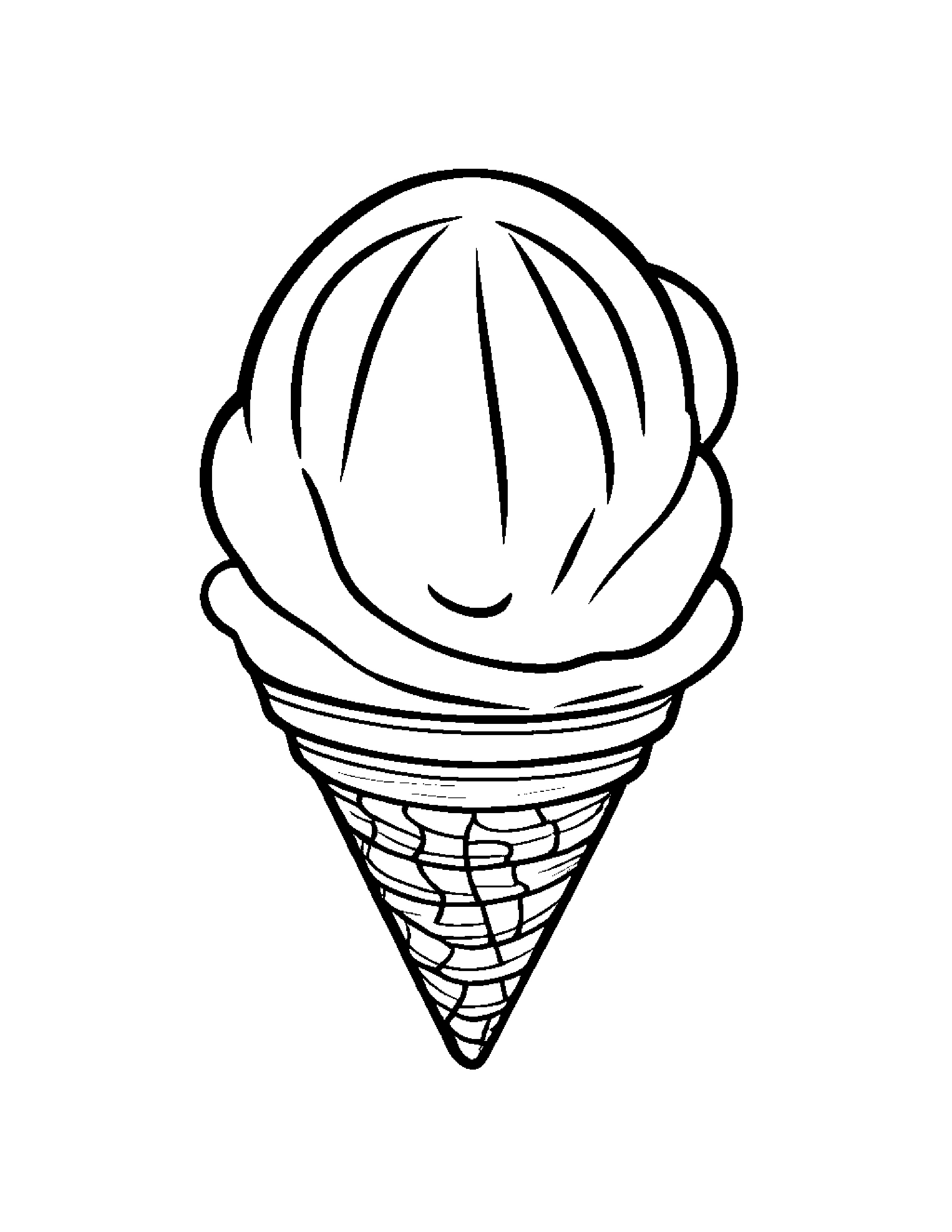 Ice Cream Cone With Balloon #2 Coloring Page (Free Printable PDF)