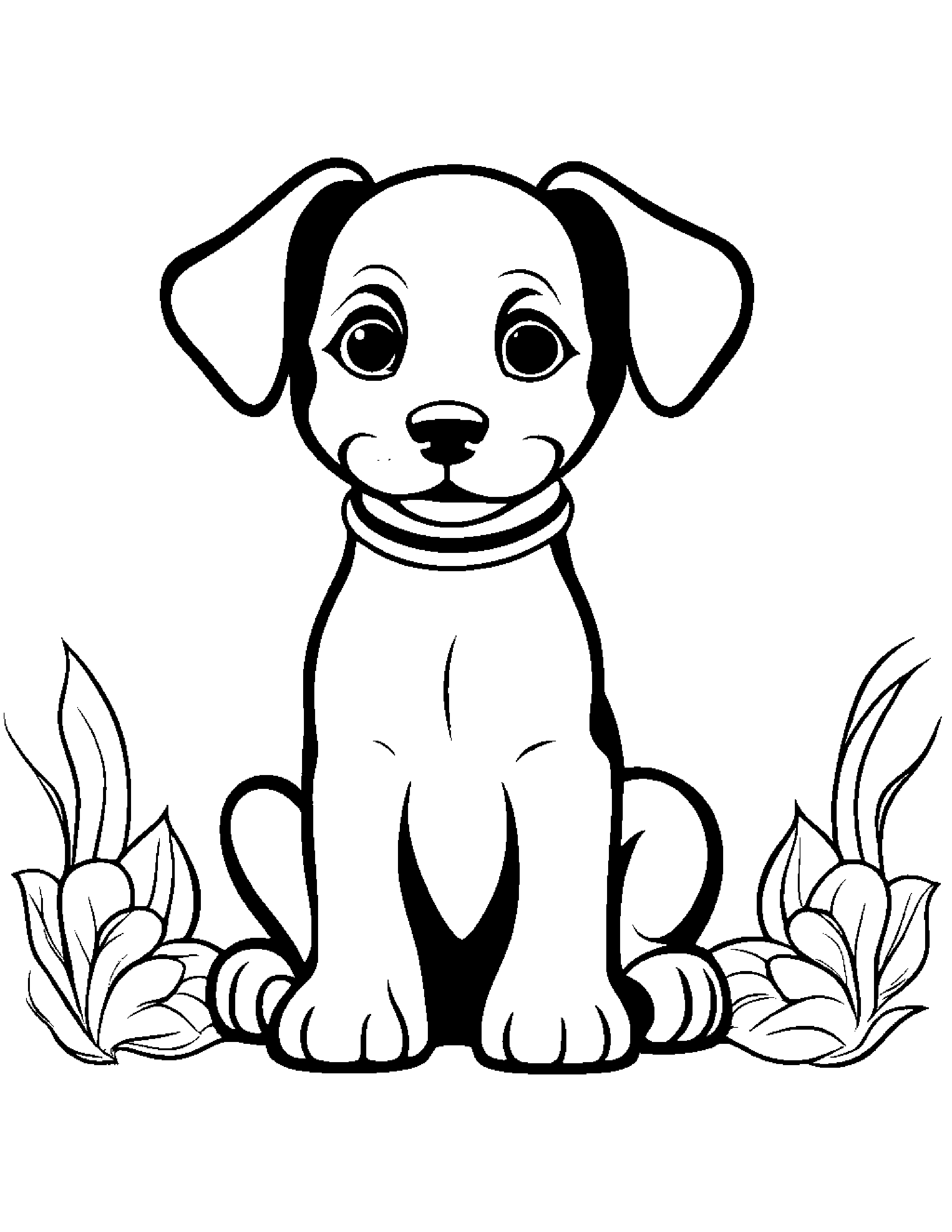 Little Puppy #2 Coloring Page (Free Printable PDF)