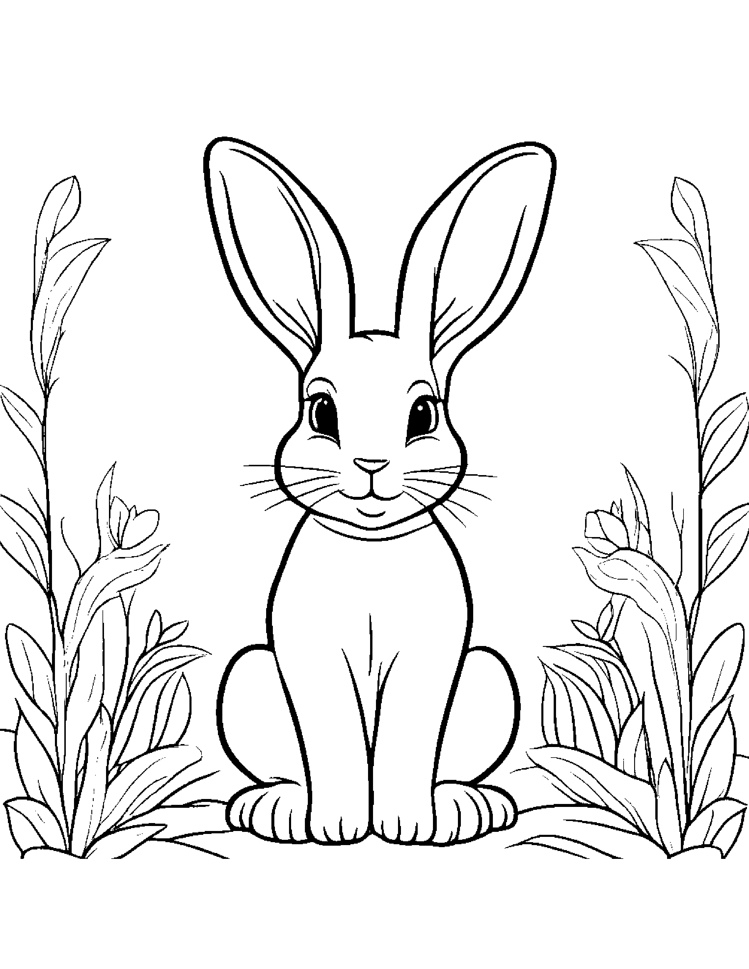Bunny Coloring Page (Free Printable PDF)