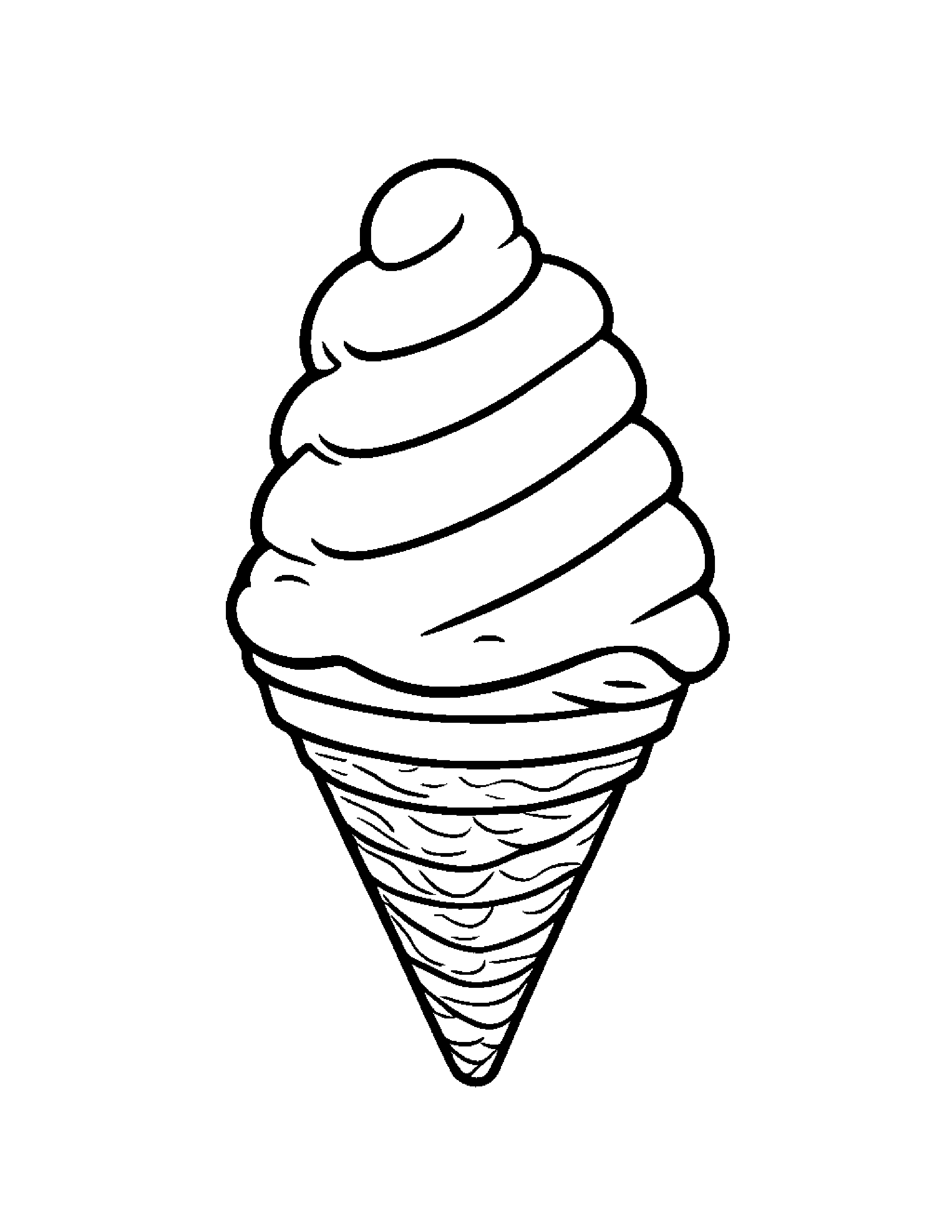 Sleepy Ice Cream Cone #2 Coloring Page (Free Printable PDF)